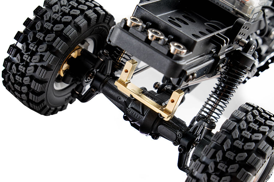 BATRAZZI Brass Steering Servo Mount for FMS FCX18 II (Black/Gold)
