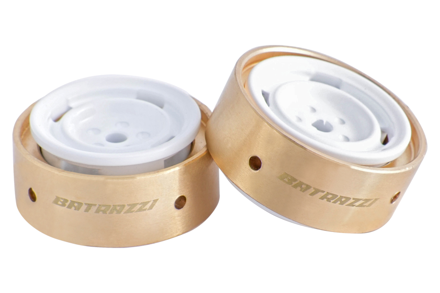 BATRAZZI 0.8" Aluminum 4-Slot Road Wheels White 4pcs for SCX24/CR24/FCX24M (Discovery/Range Rover)