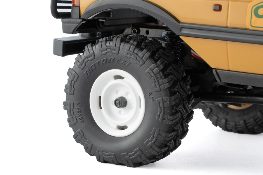 BATRAZZI 0.8" Aluminum 4-Slot Road Wheels White 4pcs for SCX24/CR24/FCX24M (Discovery/Range Rover)