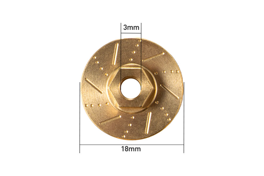 BATRAZZI CNC Brass Brake Disc Upgrade for FMS FCX18 II (Black/Gold)