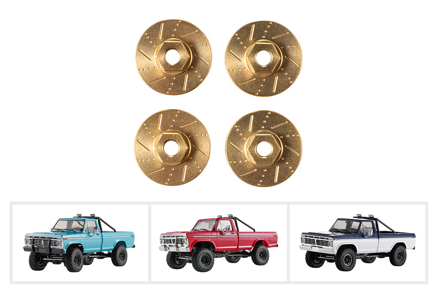 BATRAZZI CNC Brass Brake Disc Upgrade for FMS FCX18 II (Black/Gold)