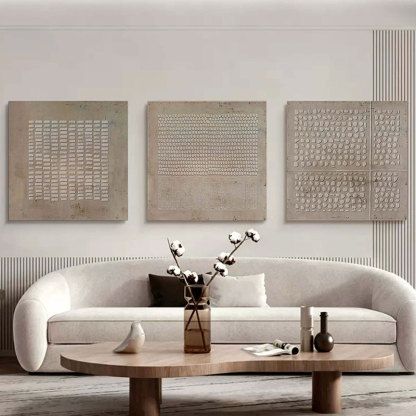 Plaster Art Painting hand - painted Set Of 3 #HM675