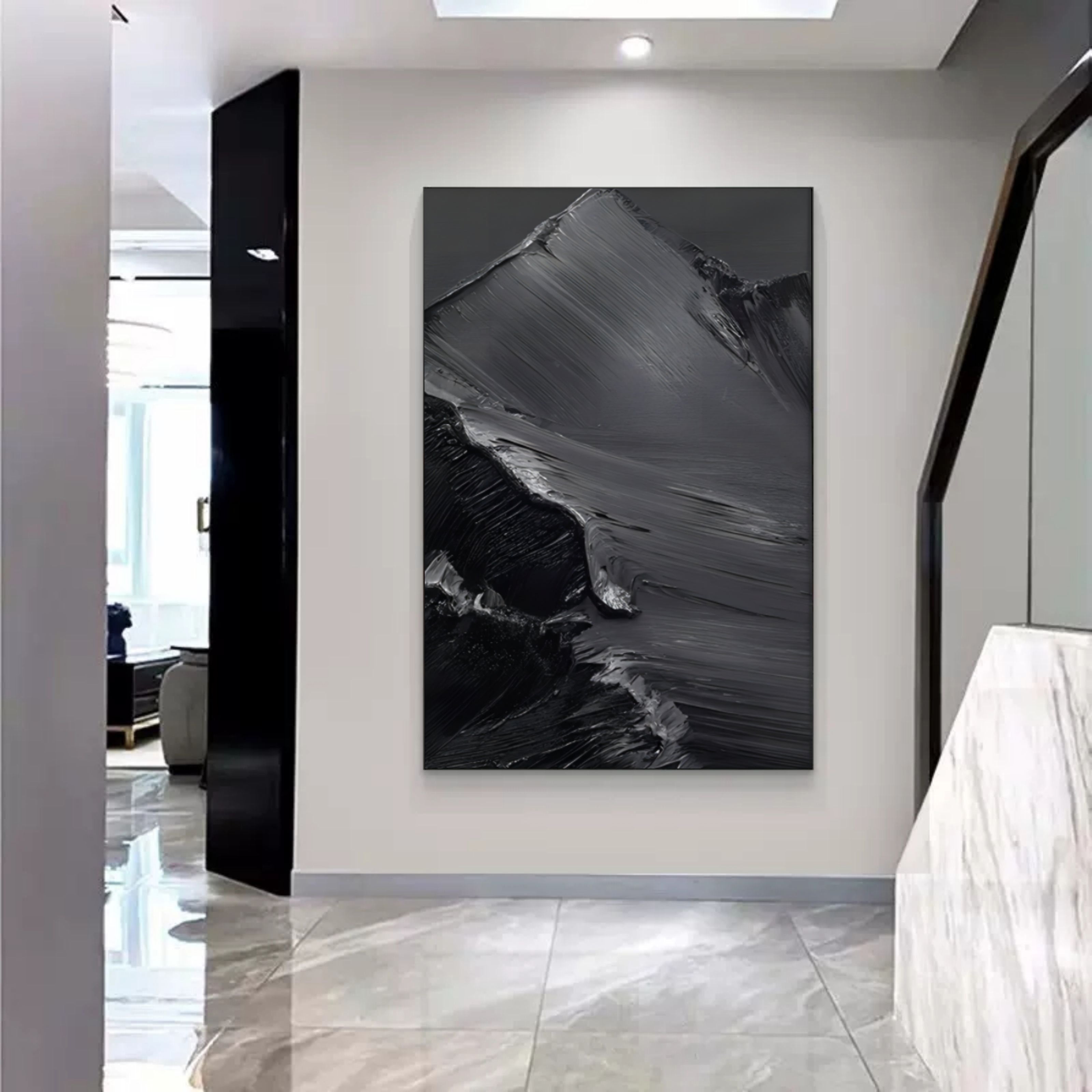 Plaster Art Painting hand - painted #HM398-Homemural