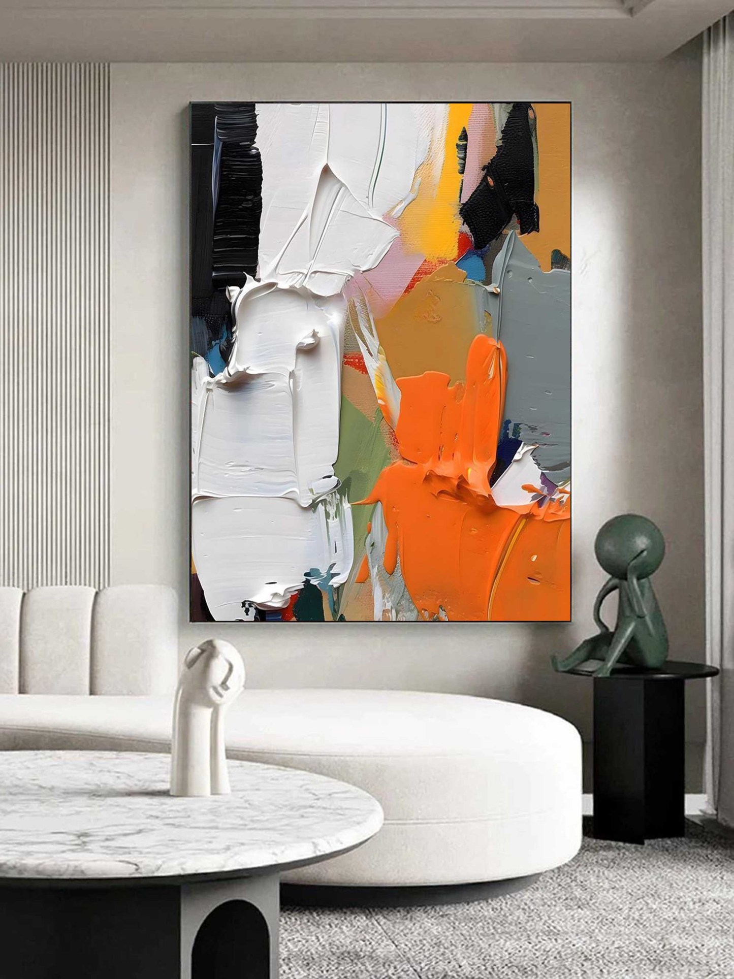 Plaster Art Painting hand - painted #HM673-Homemural