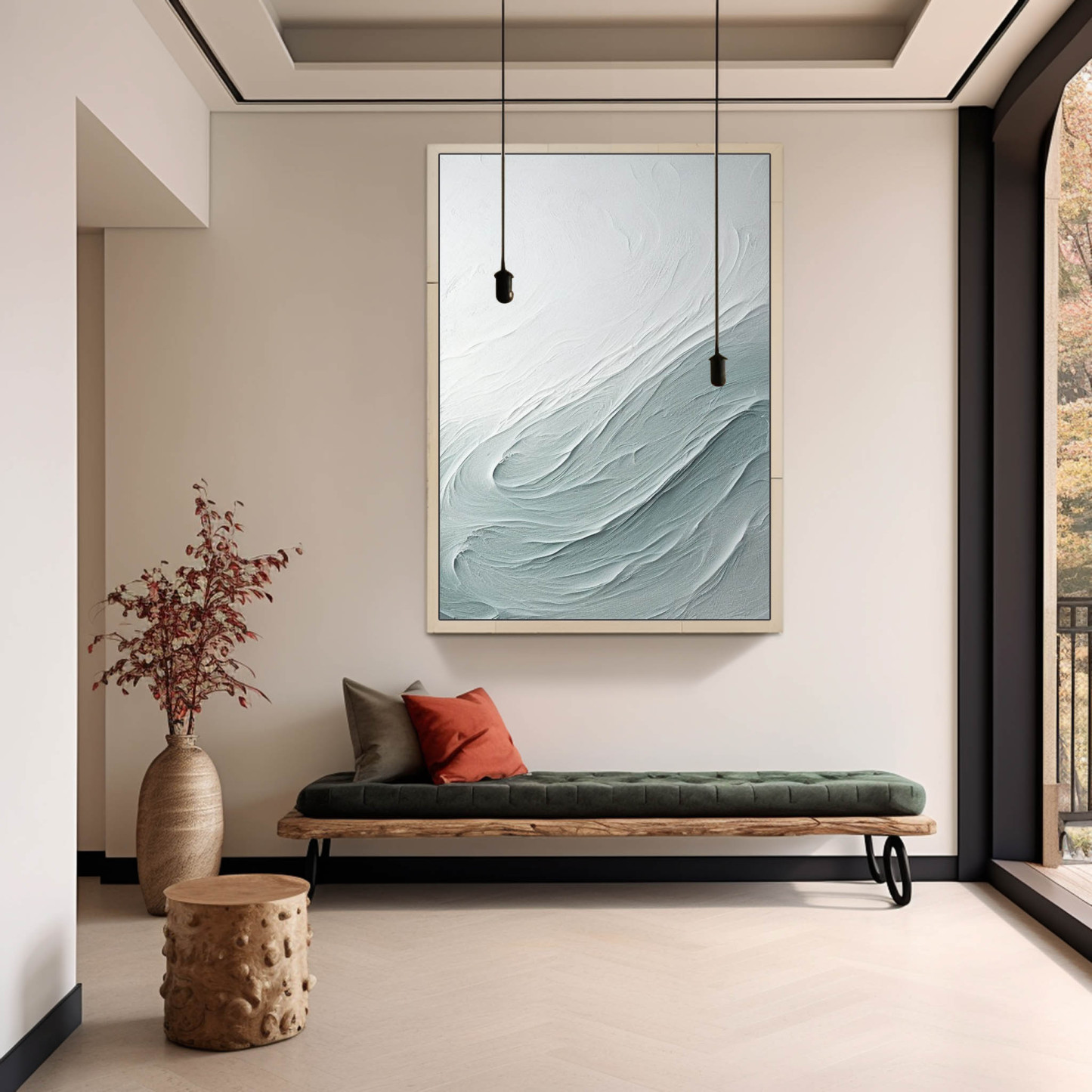 Plaster Art Painting hand - painted #HM371-Homemural