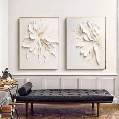 Plaster Art Painting hand - painted Set Of 2 #HM1432