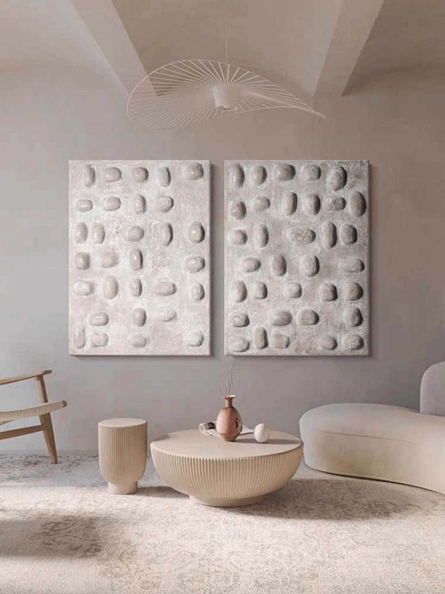 Wabi-Sabi Art Painting hand - painted Set Of 2 #HM641-Homemural