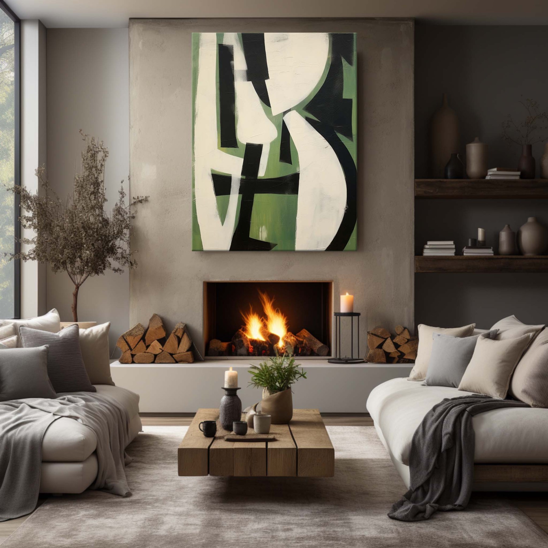 Contemporary Minimalist Art Painting hand - painted #HM175