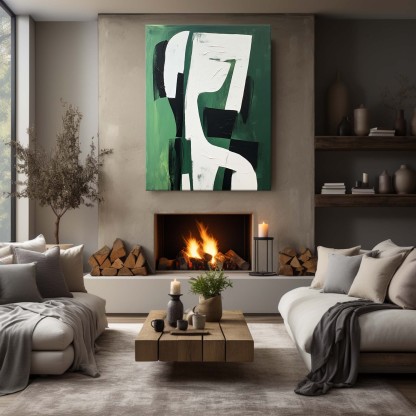 Contemporary Minimalist Art Painting hand - painted #HM581