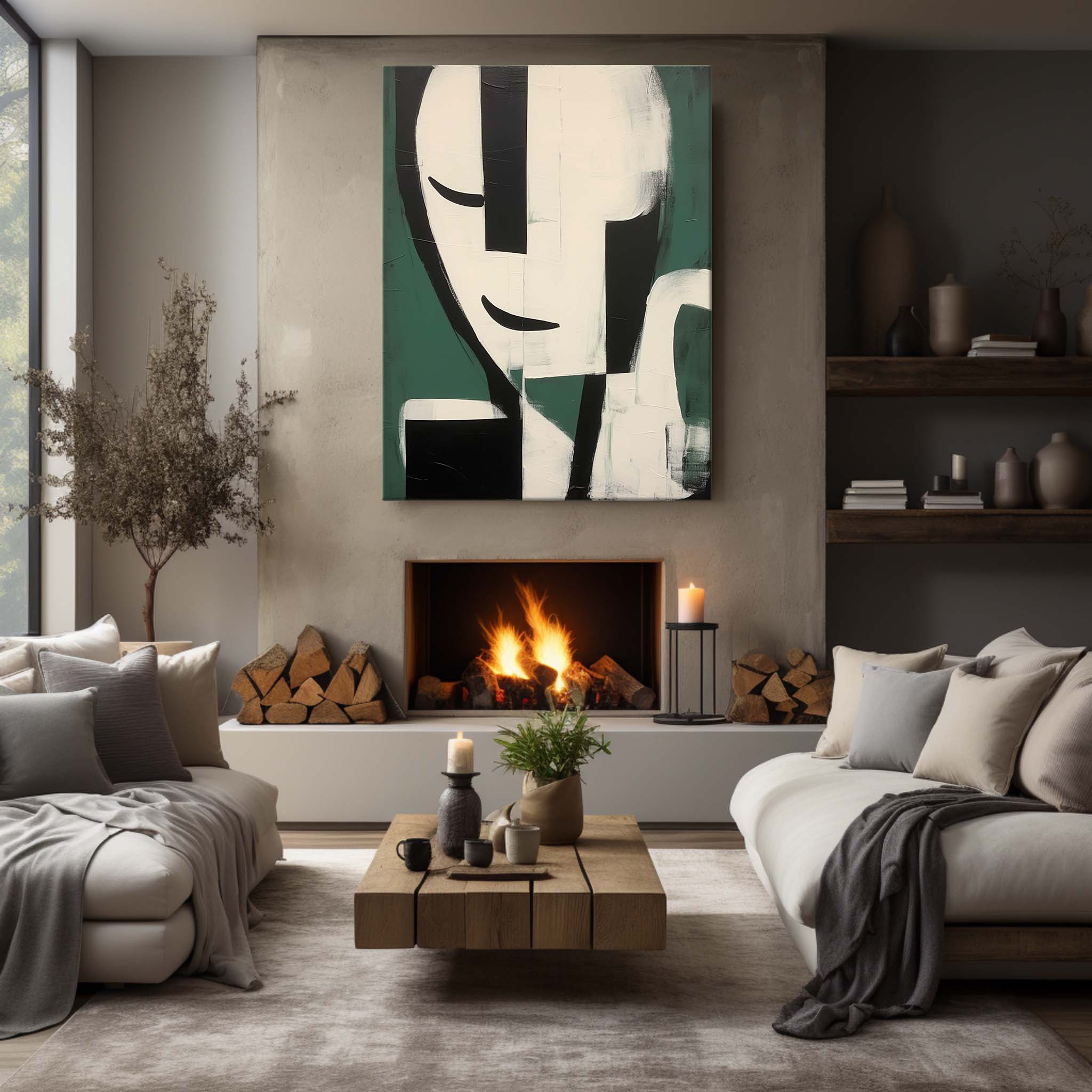 Contemporary Minimalist Art Painting hand - painted #HM601
