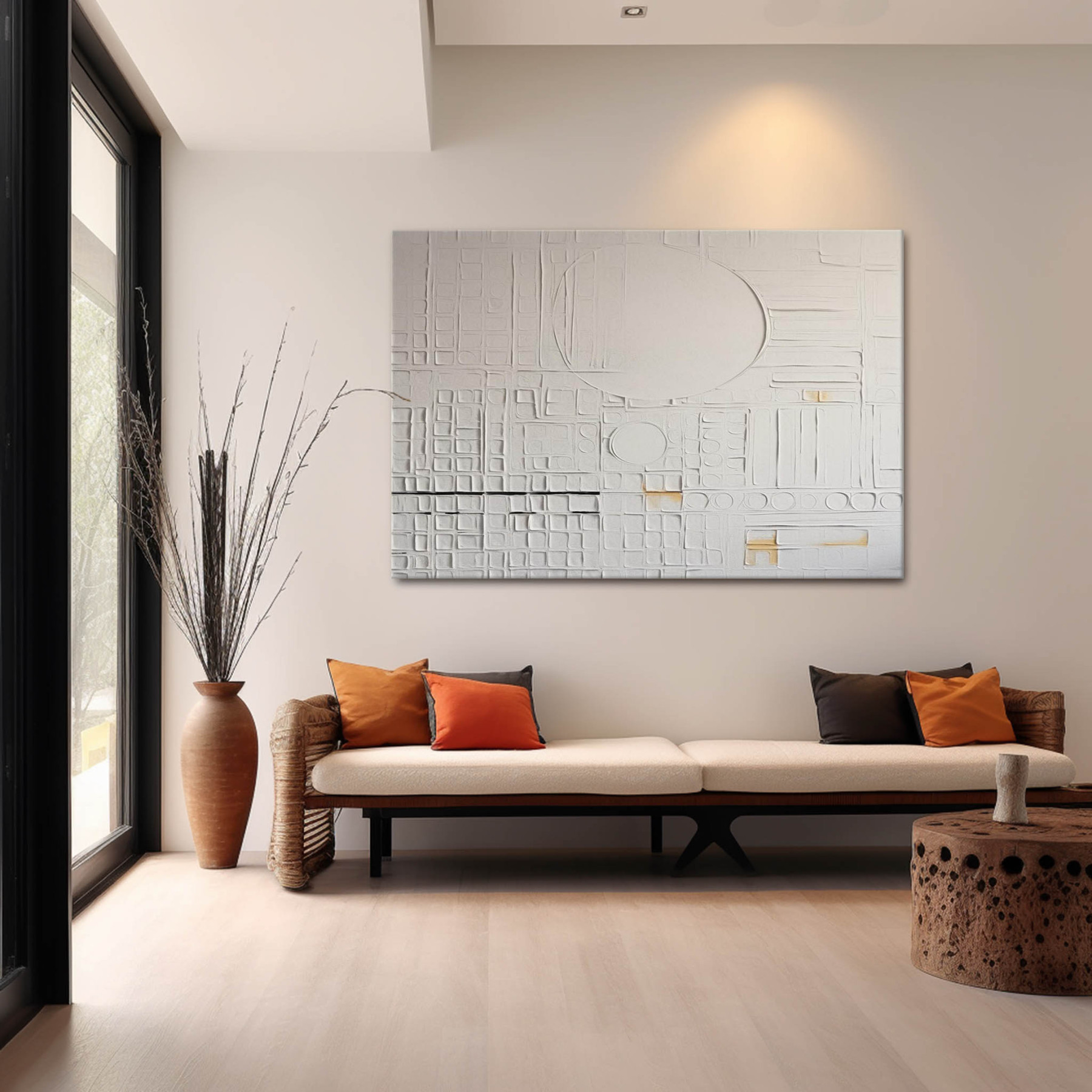 Plaster Art Painting hand - painted #HM181-Homemural