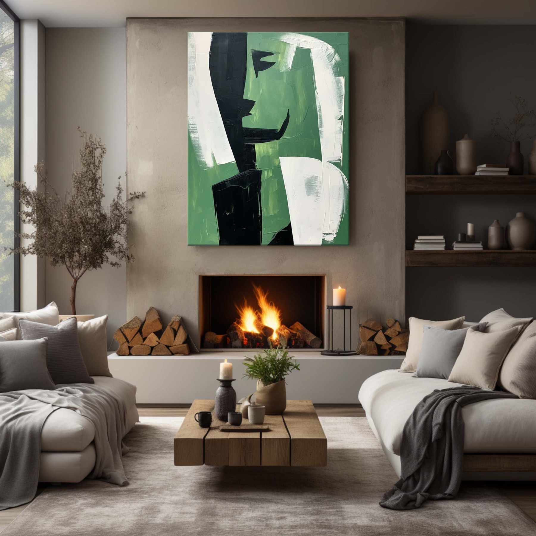 Contemporary Minimalist Art Painting hand - painted #HM589