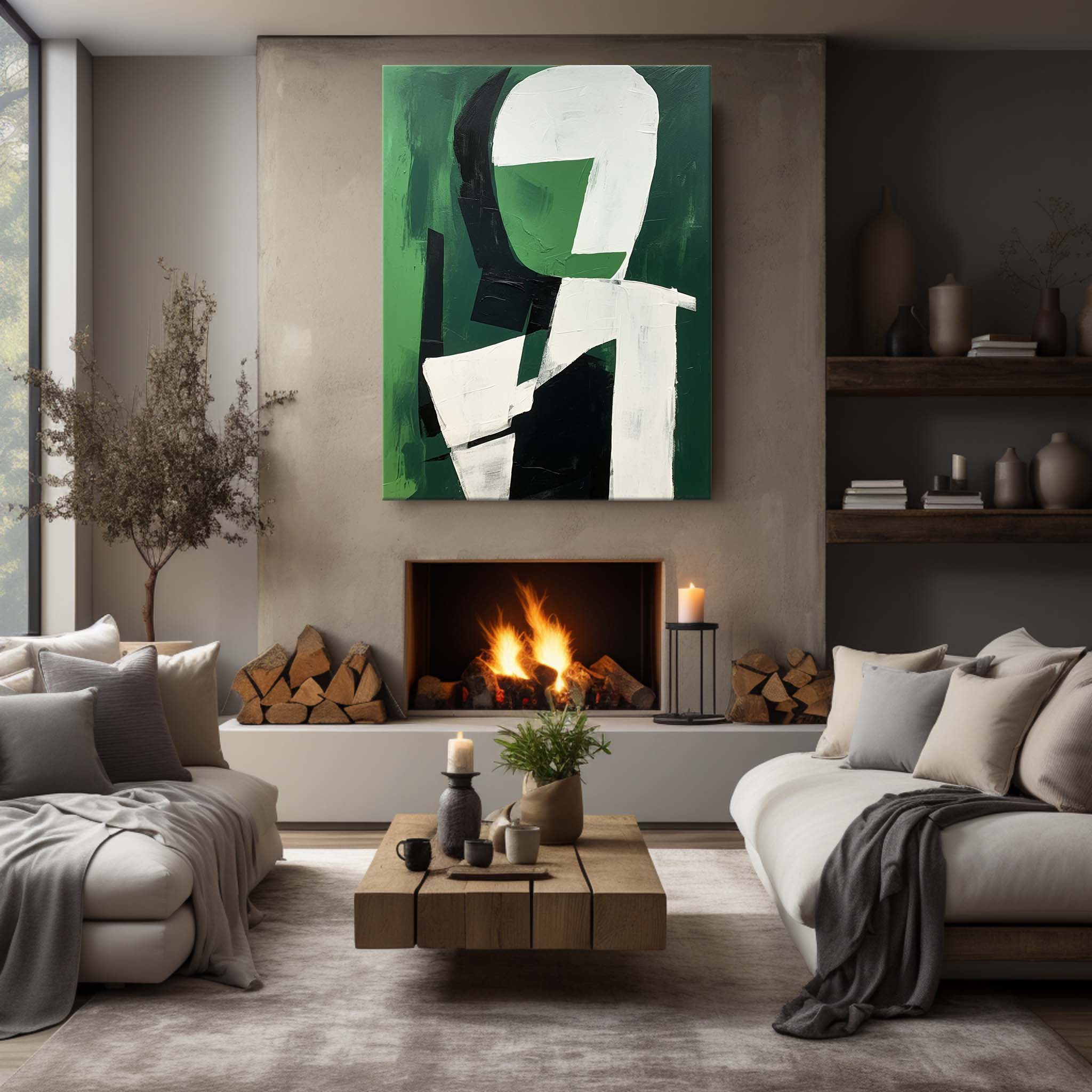 Contemporary Minimalist Art Painting hand - painted #HM568