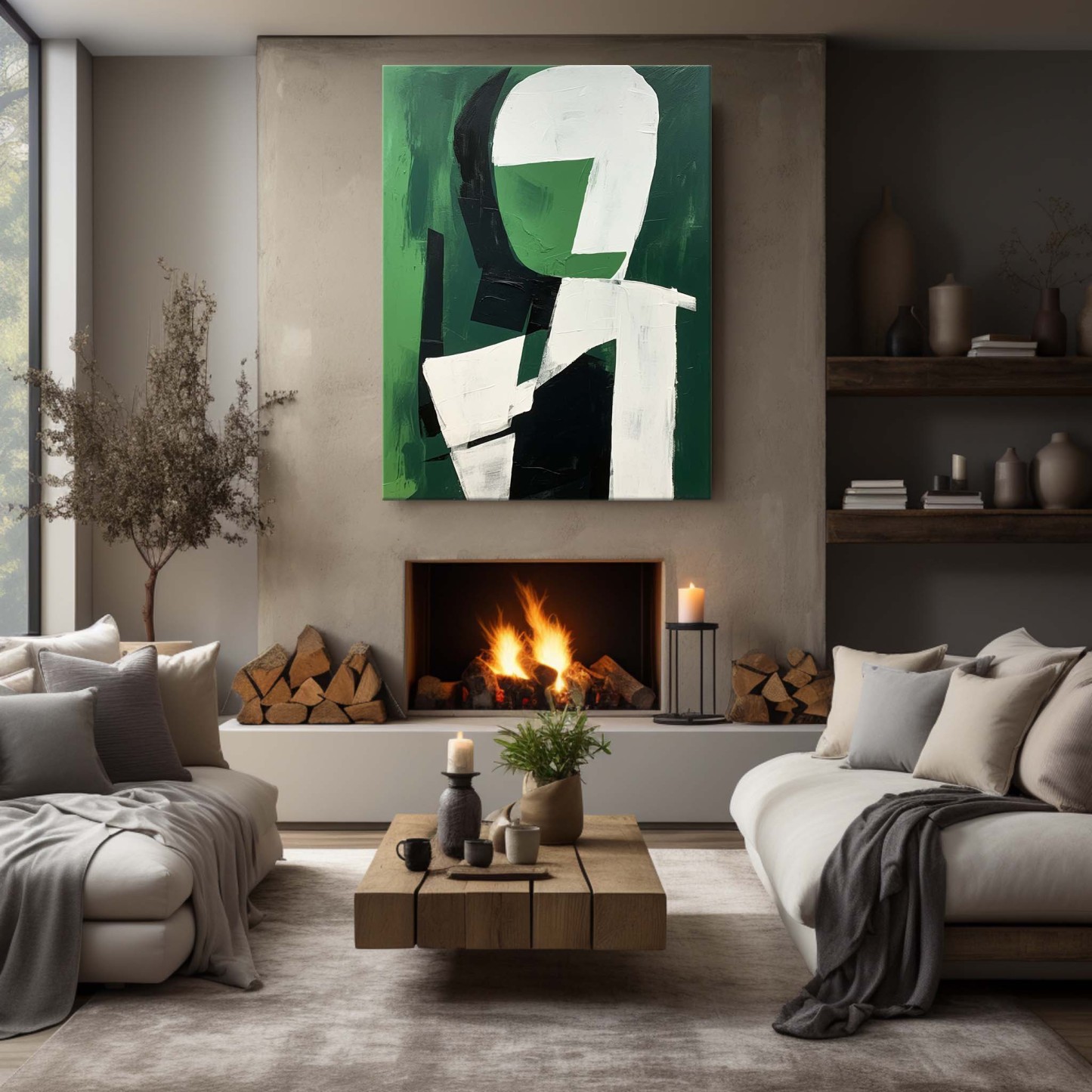 Contemporary Minimalist Art Painting hand - painted #HM568