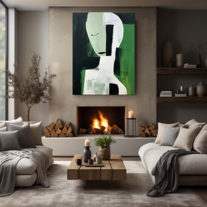 Contemporary Minimalist Art Painting hand - painted #HM600