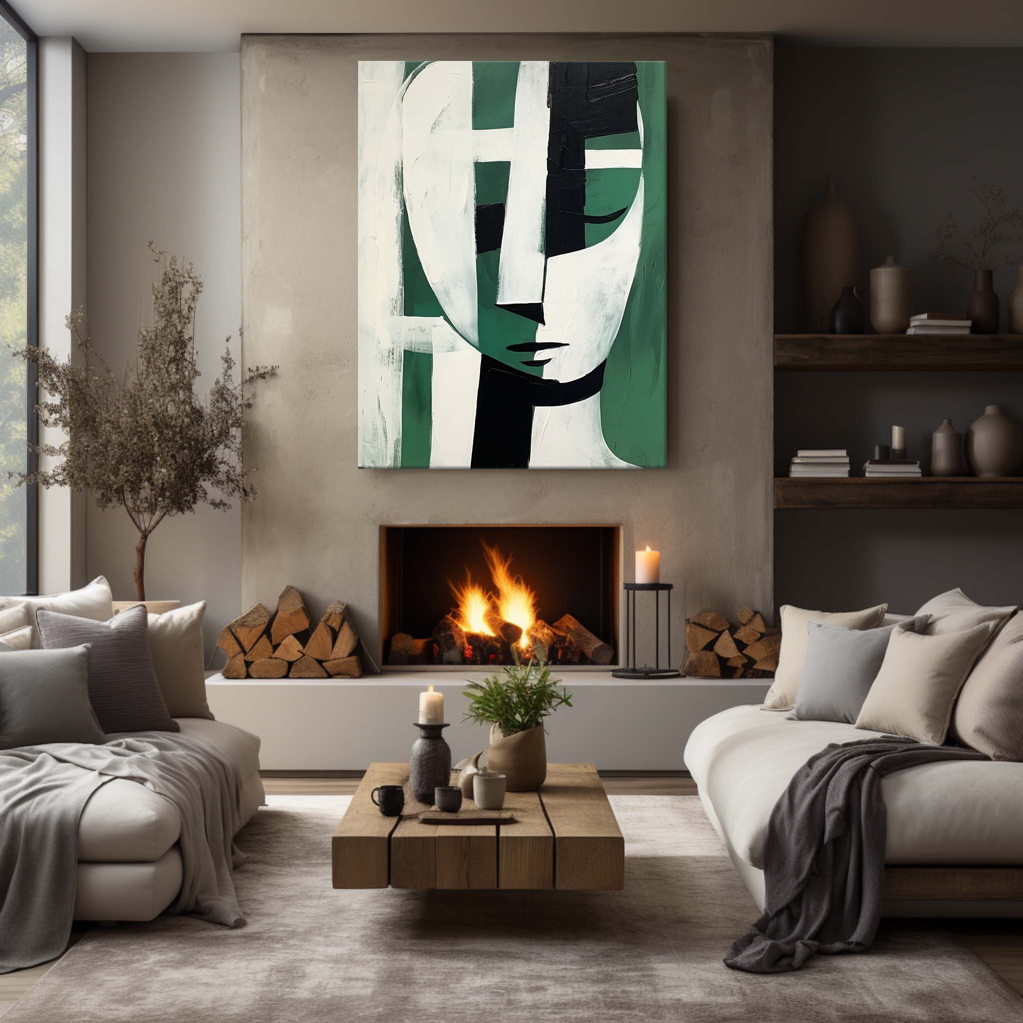 Contemporary Minimalist Art Painting hand - painted #HM594
