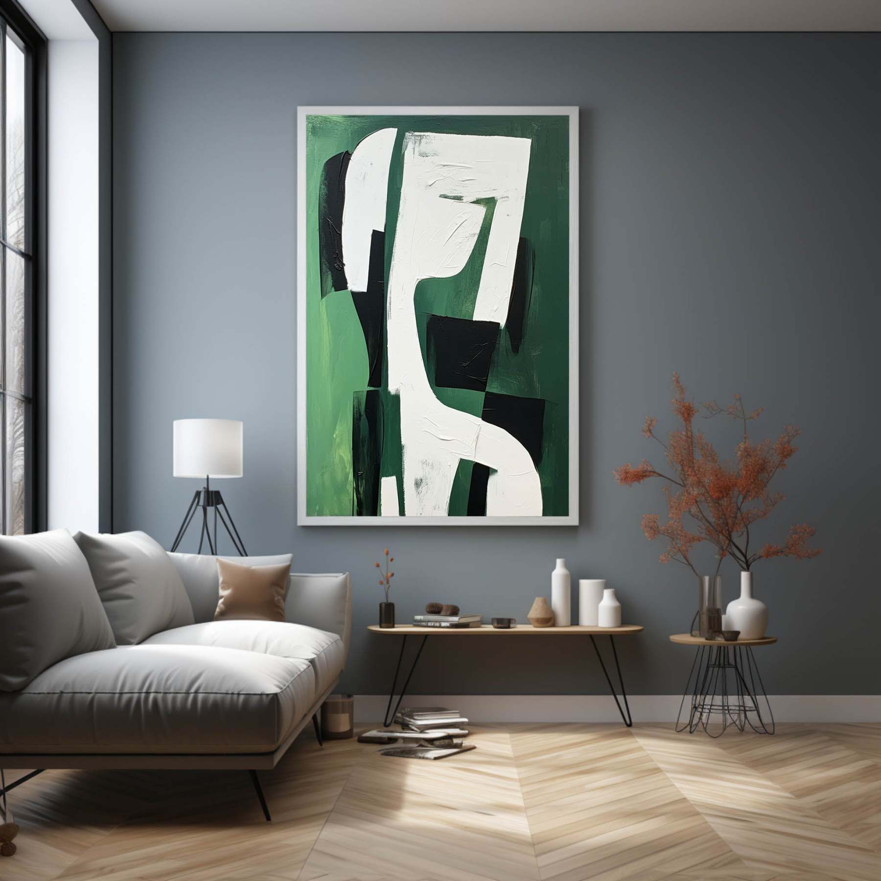 Contemporary Minimalist Art Painting hand - painted #HM581