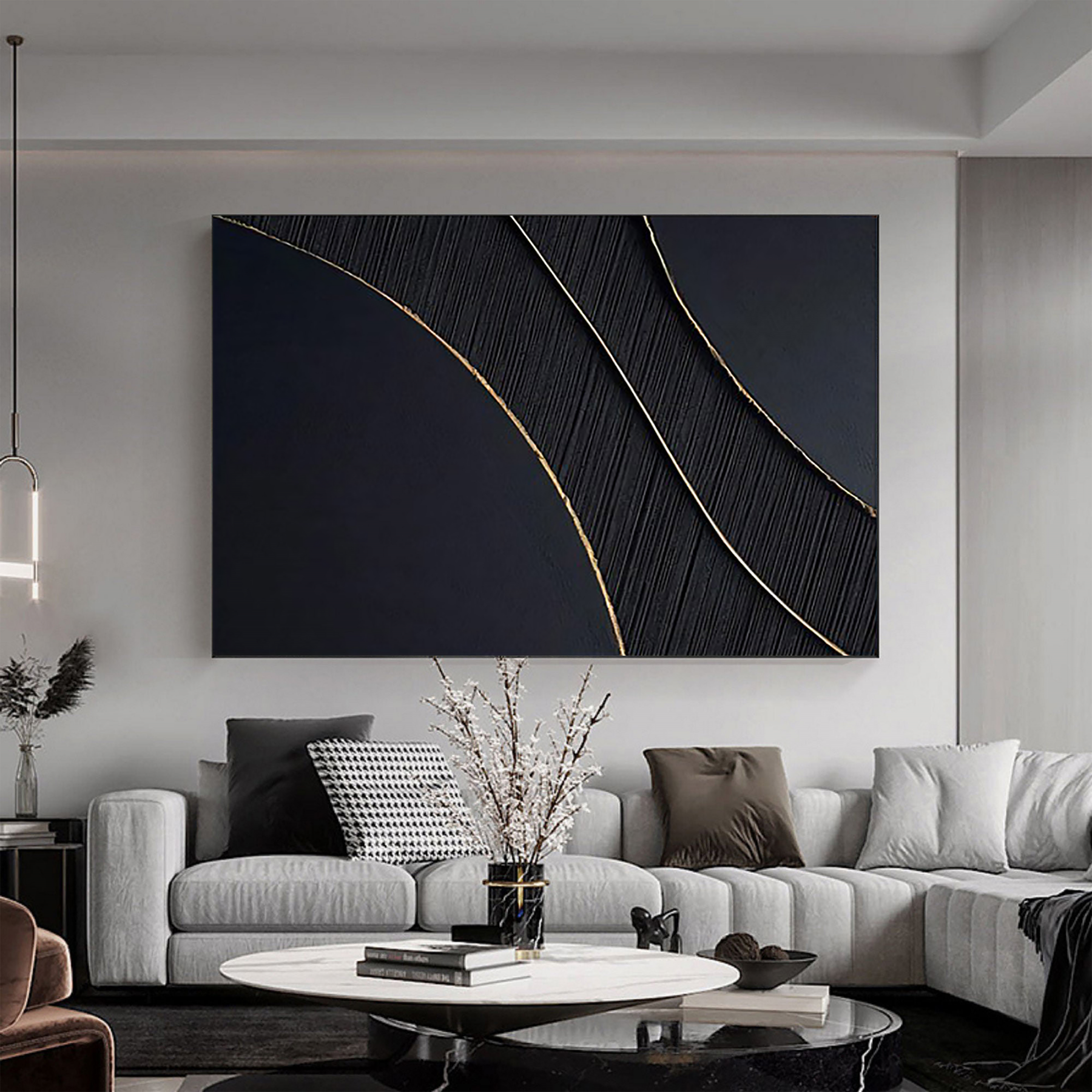 Contemporary Minimalist Art Painting hand - painted #HM1405