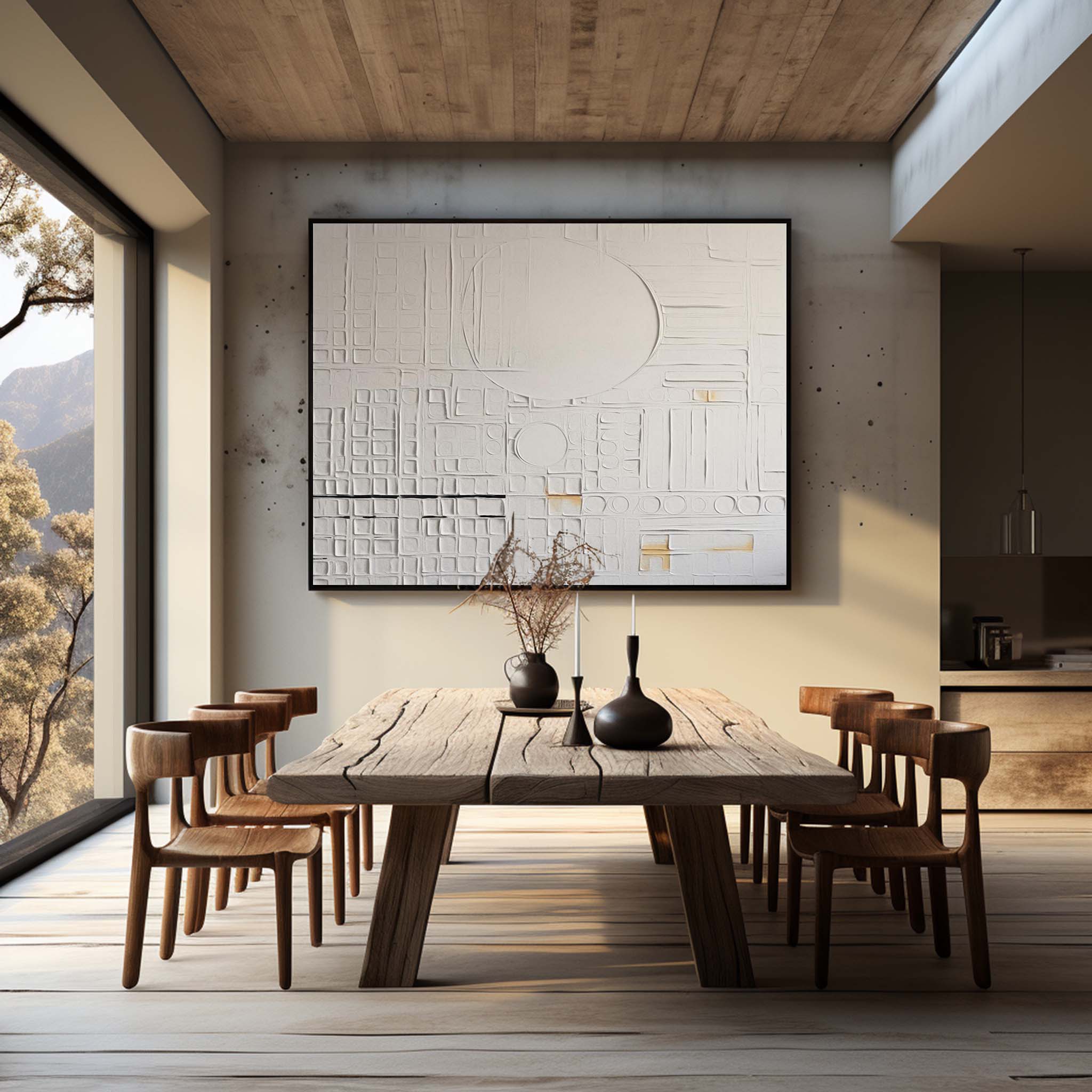 Plaster Art Painting hand - painted #HM181-Homemural