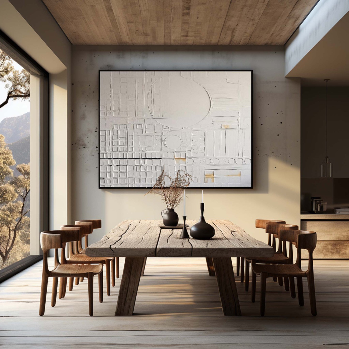 Plaster Art Painting hand - painted #HM181-Homemural