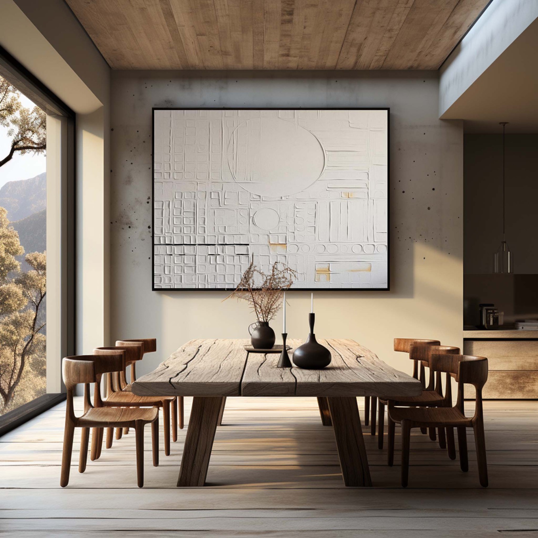 Plaster Art Painting hand - painted #HM181-Homemural