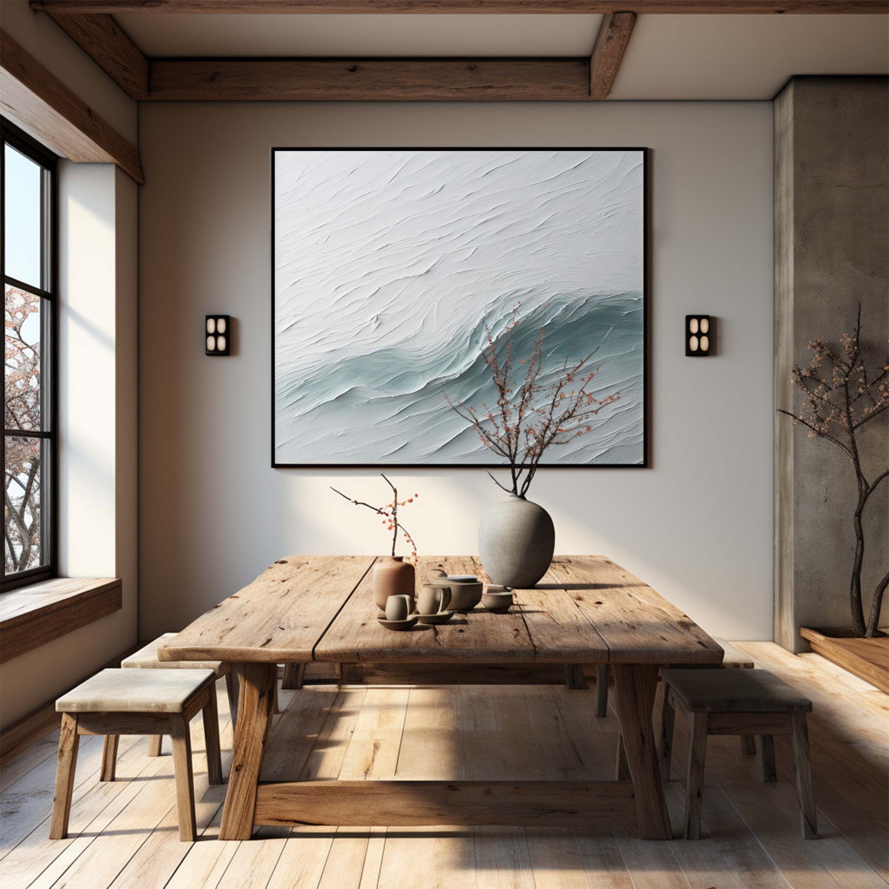 Plaster Art Painting hand - painted #HM106-Homemural