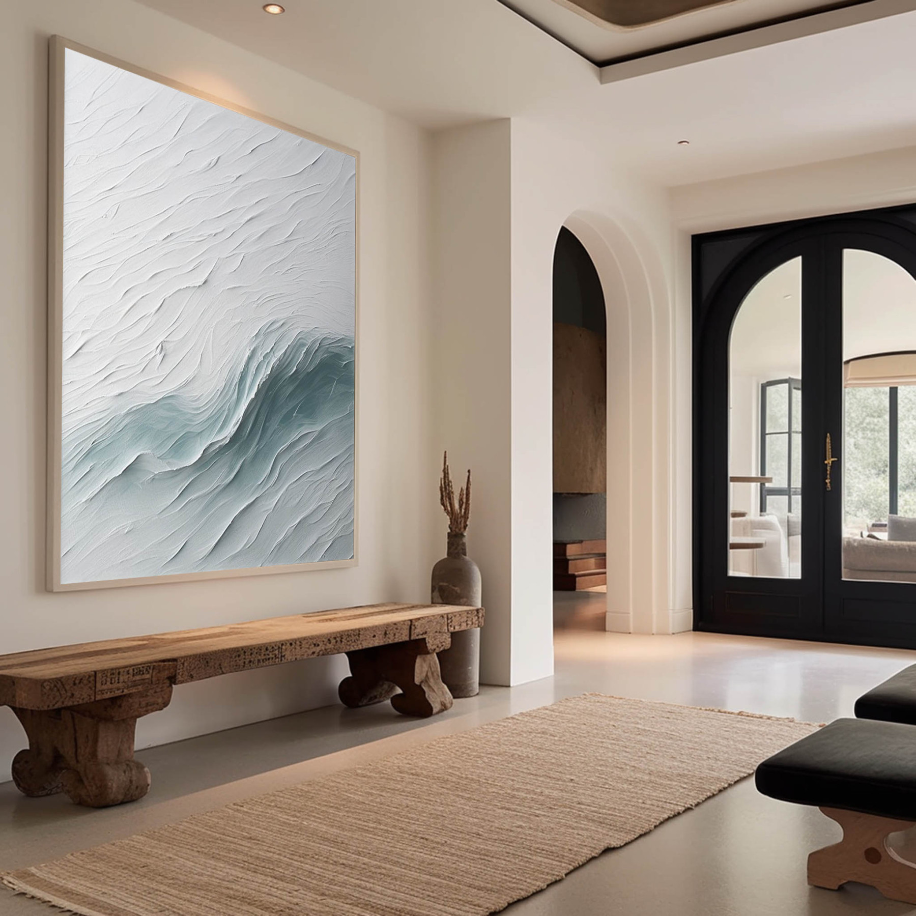 Plaster Art Painting hand - painted #HM106-Homemural