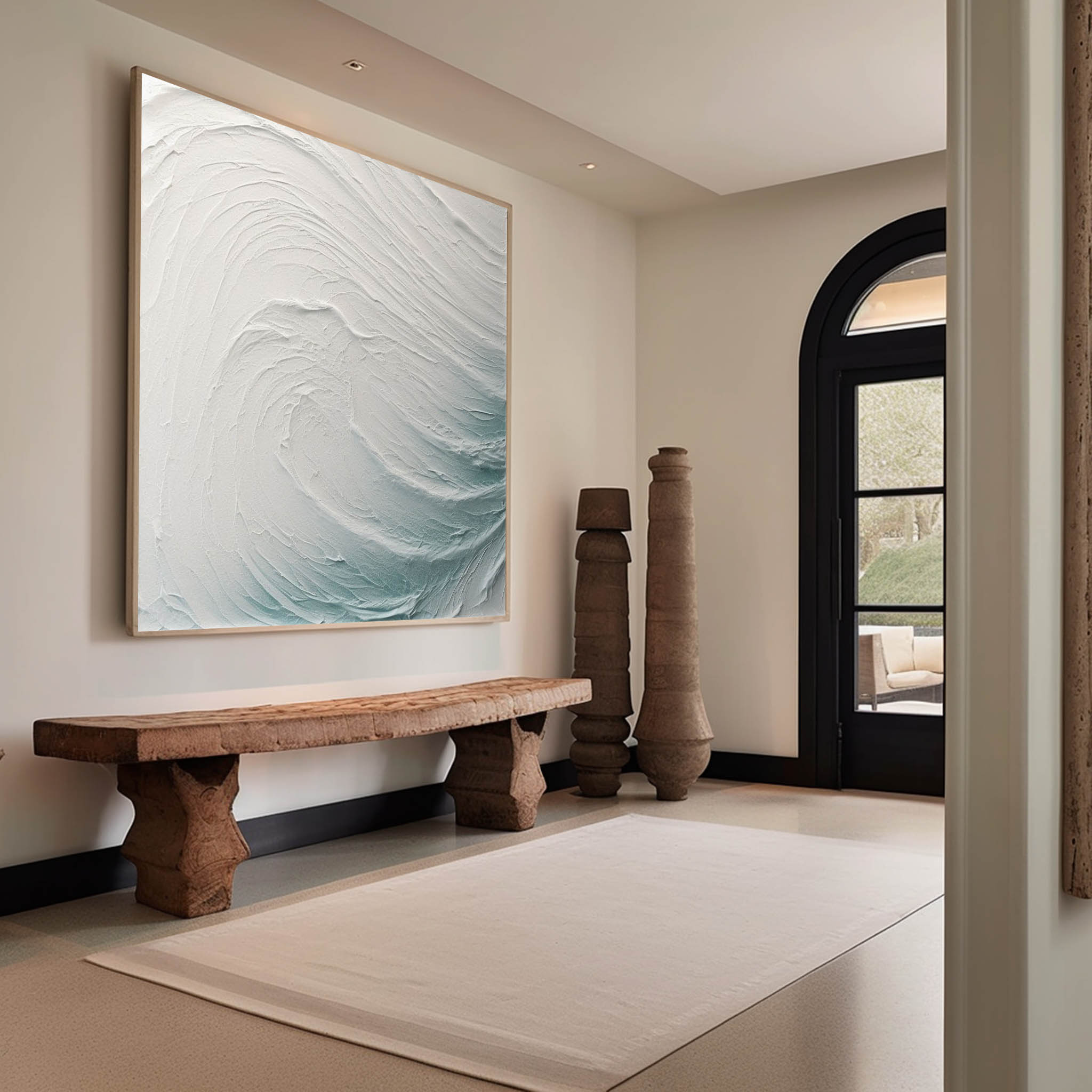 Plaster Art Painting hand - painted #HM376-Homemural