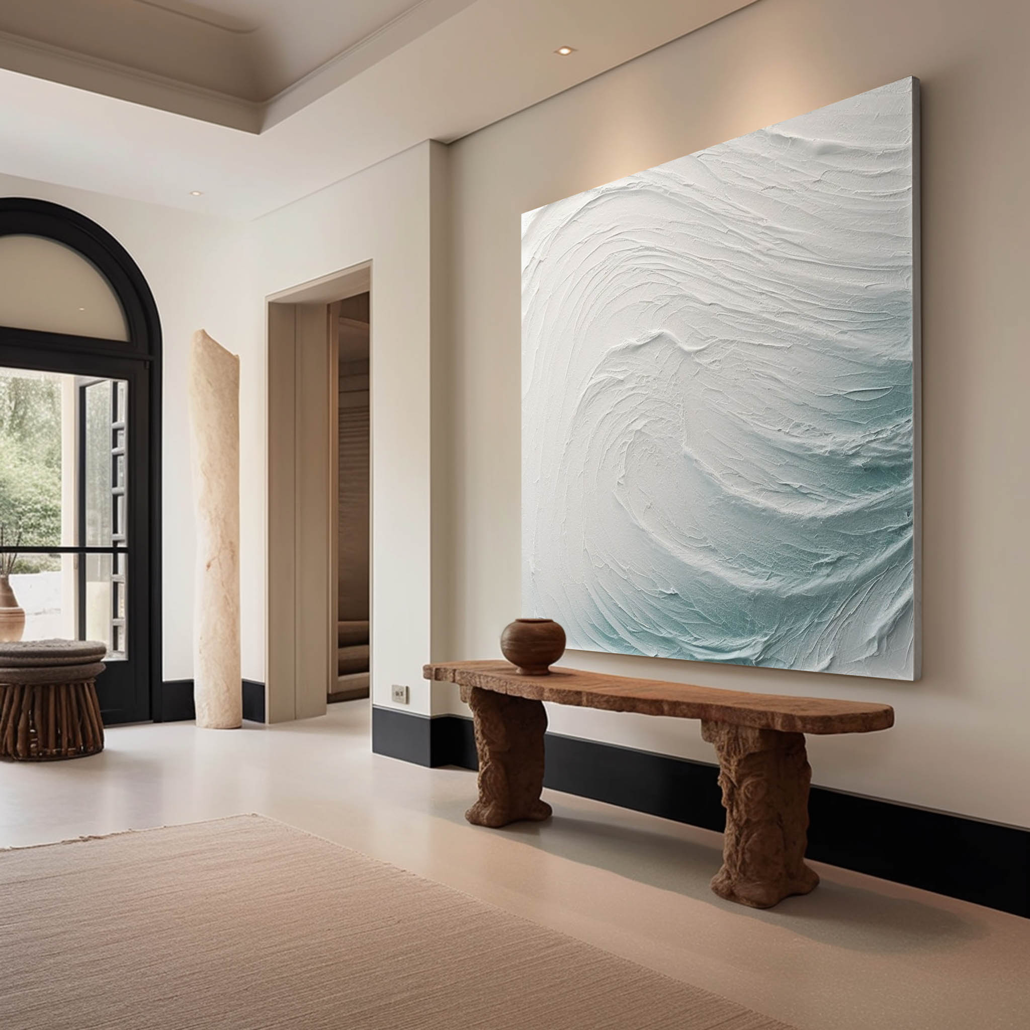 Plaster Art Painting hand - painted #HM376-Homemural