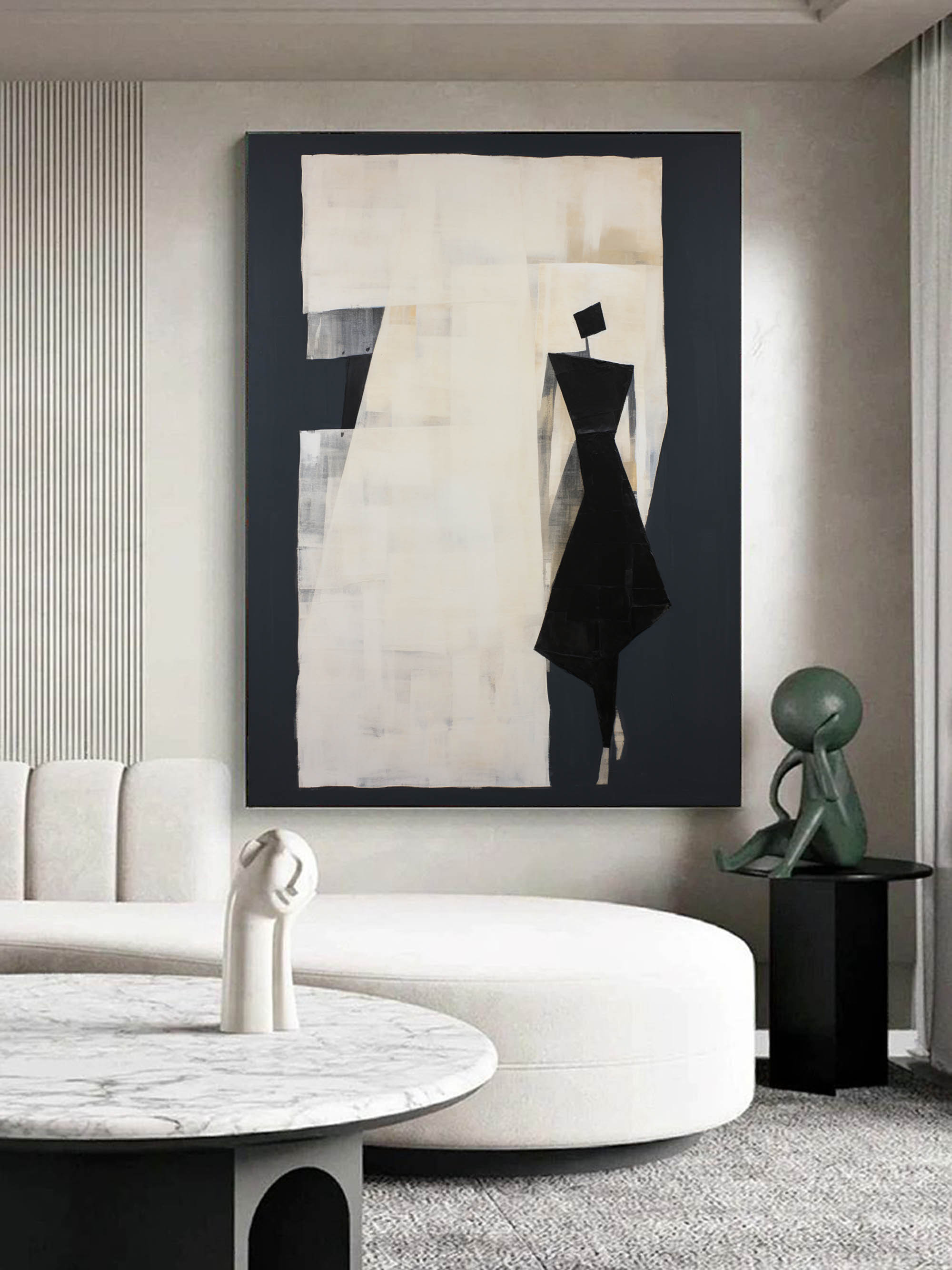 Contemporary Minimalist Art Painting hand - painted #HM163