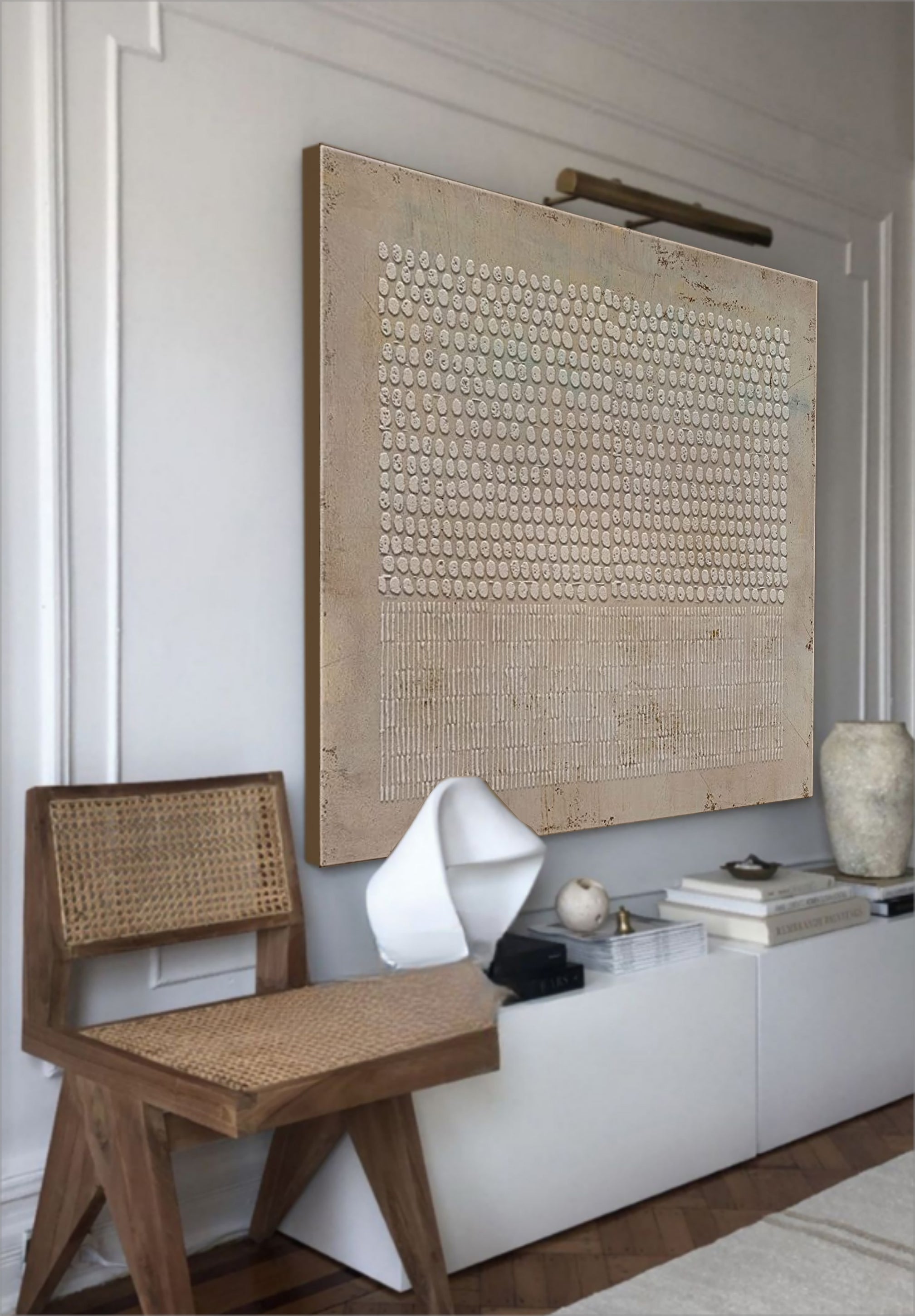 Plaster Art Painting hand - painted #HM676-Homemural