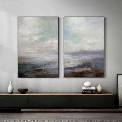 Landscape Art Painting hand-painted Set Of 2 #HM1431