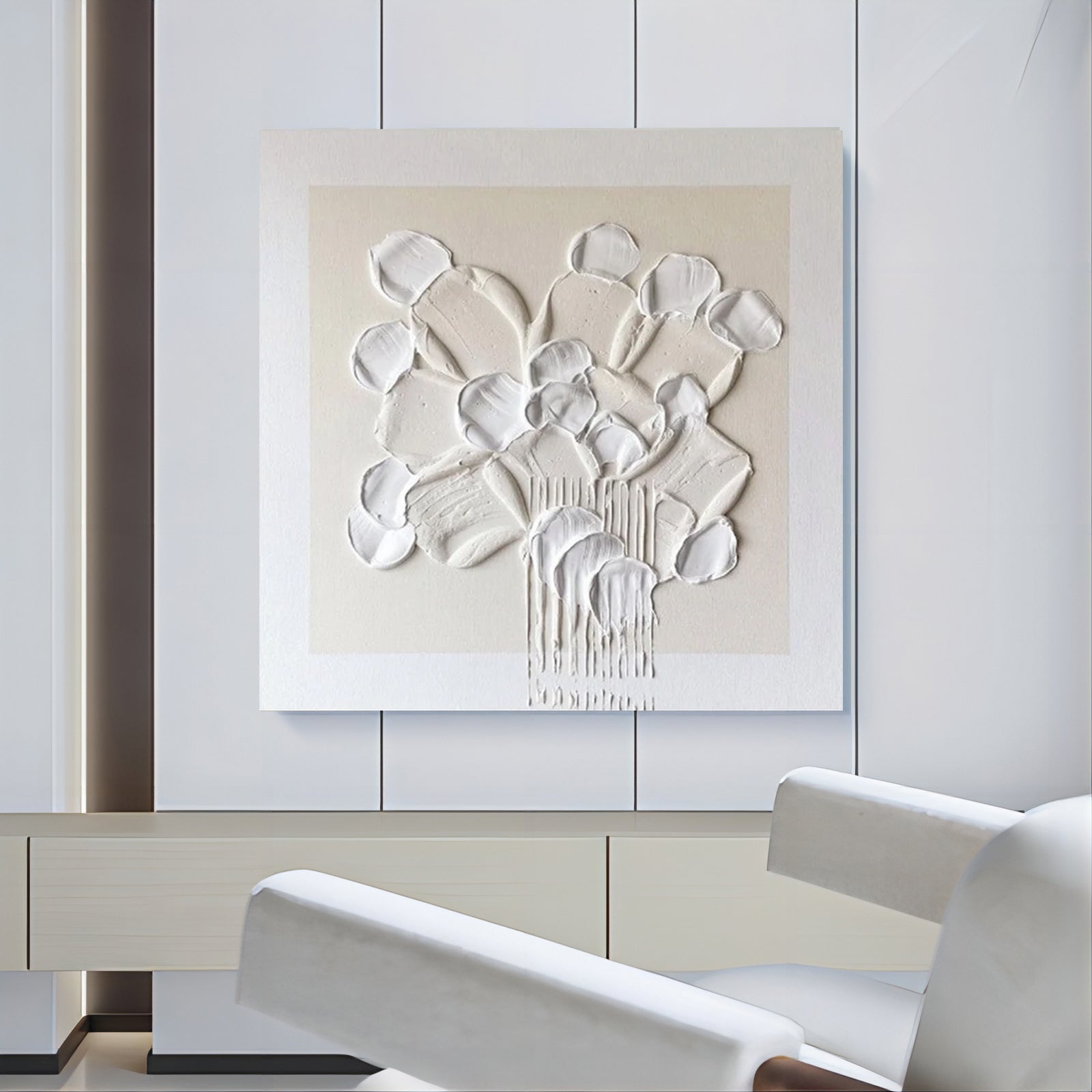 Plaster Art Painting hand - painted #HM187-Homemural