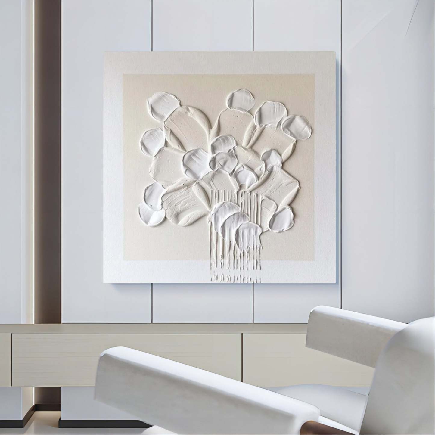 Plaster Art Painting hand - painted #HM187-Homemural