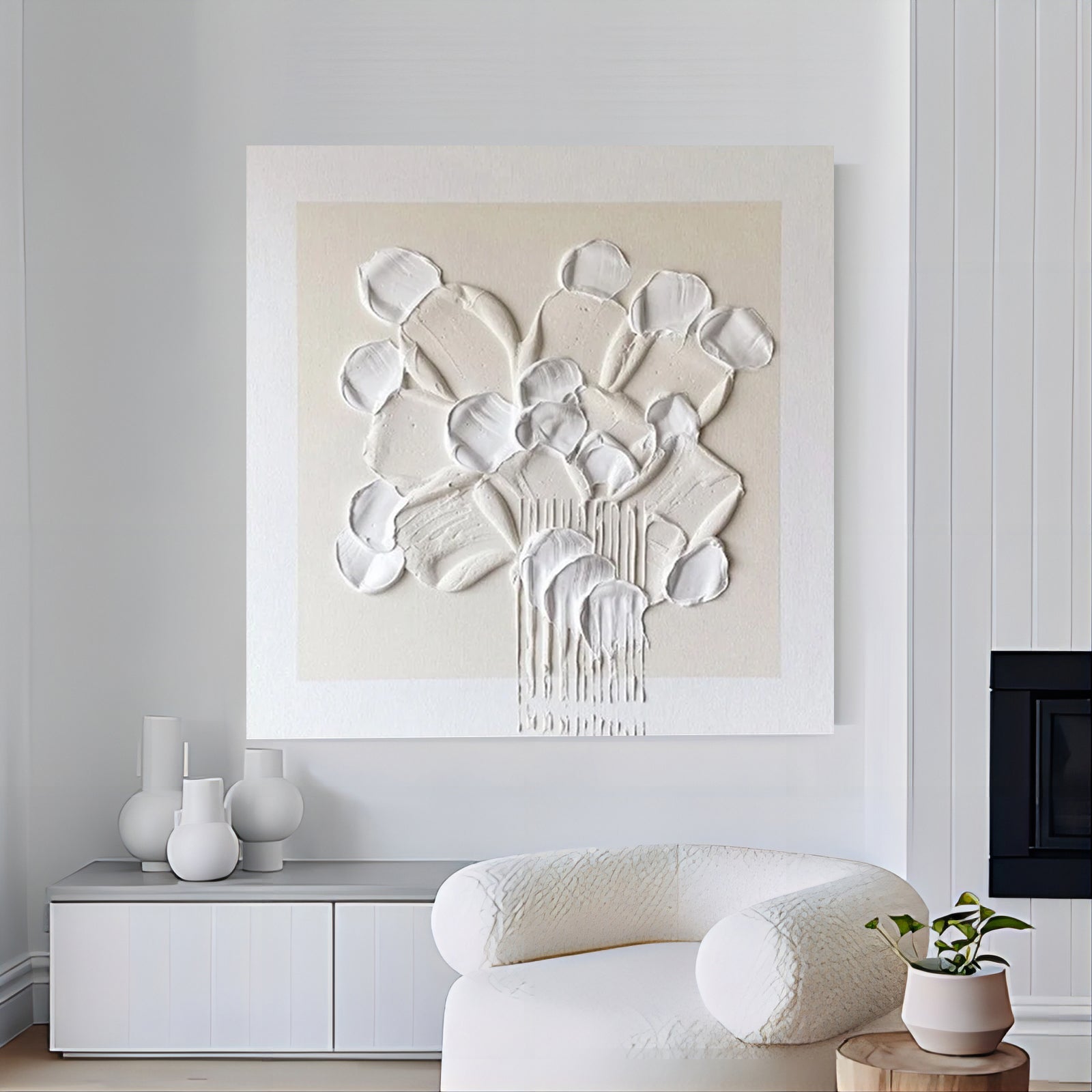 Plaster Art Painting hand - painted #HM187-Homemural