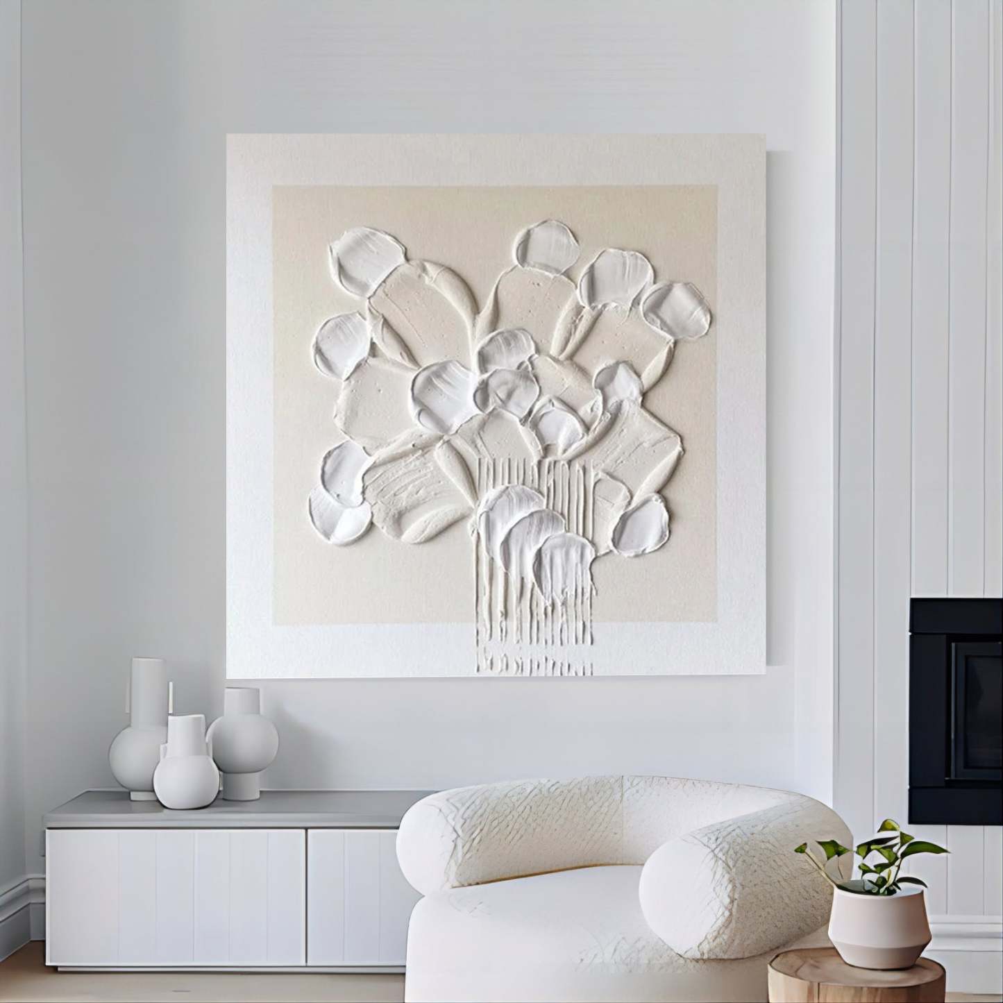 Plaster Art Painting hand - painted #HM187-Homemural