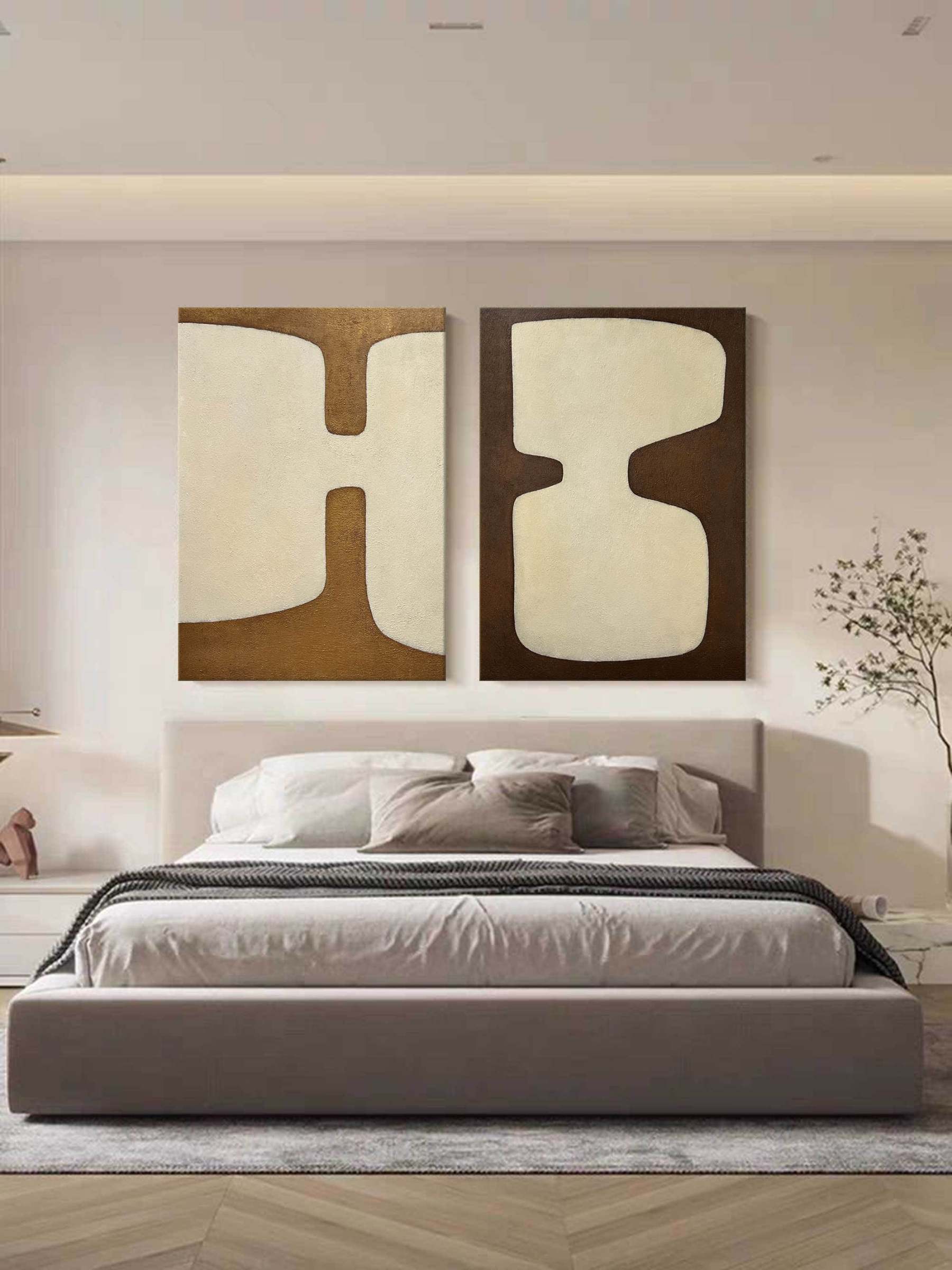 Plaster Art Painting hand - painted #HM704-Homemural