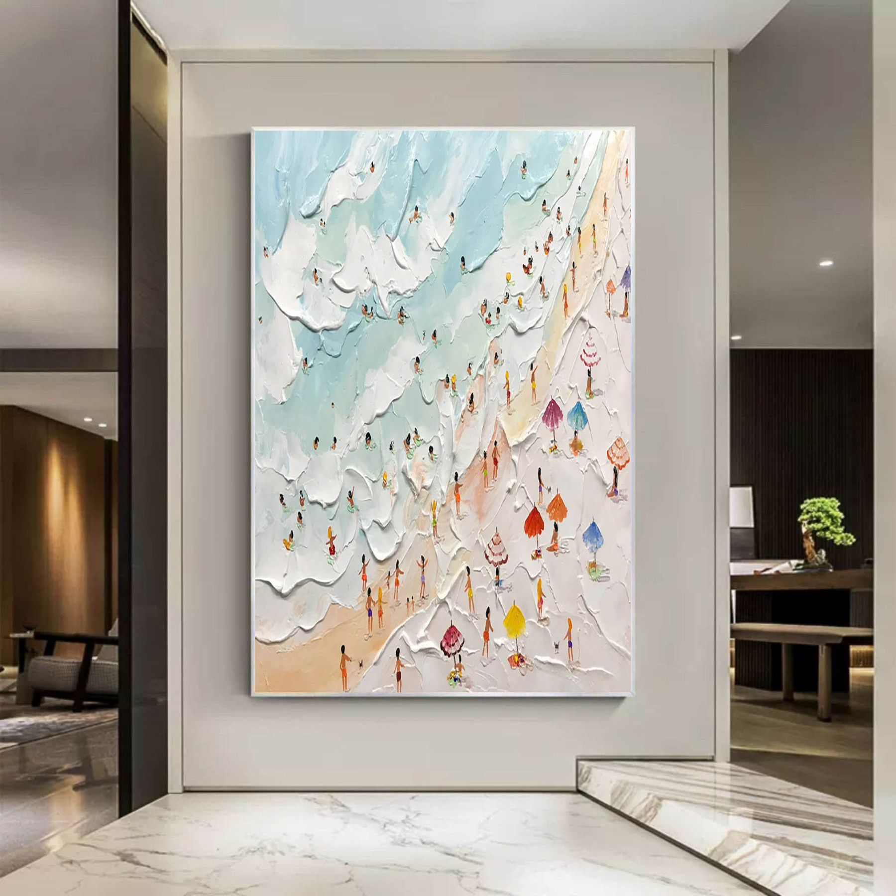 Plaster Art Painting hand - painted #HM117-Homemural