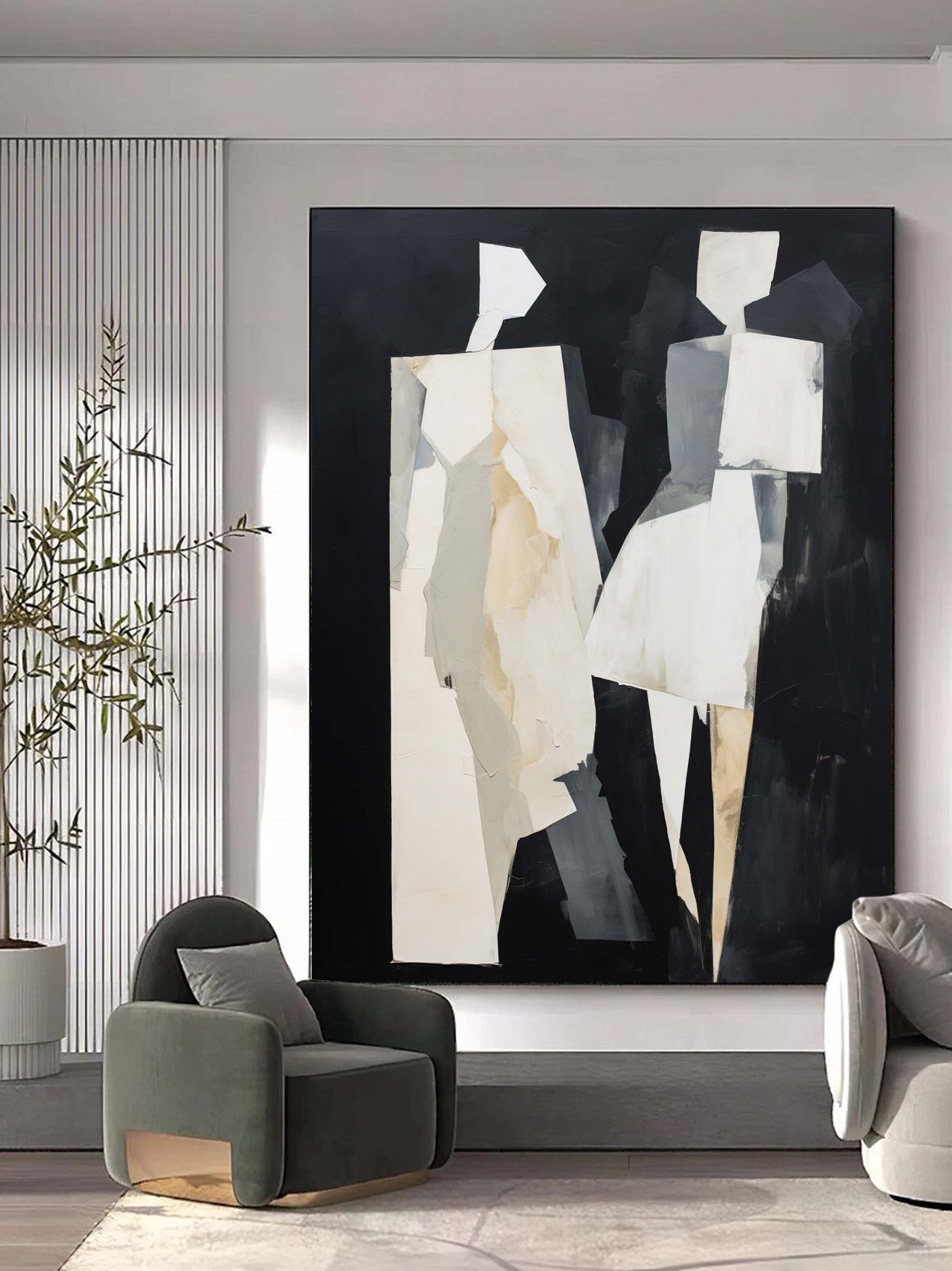 Contemporary Minimalist Art Painting hand - painted #HM595