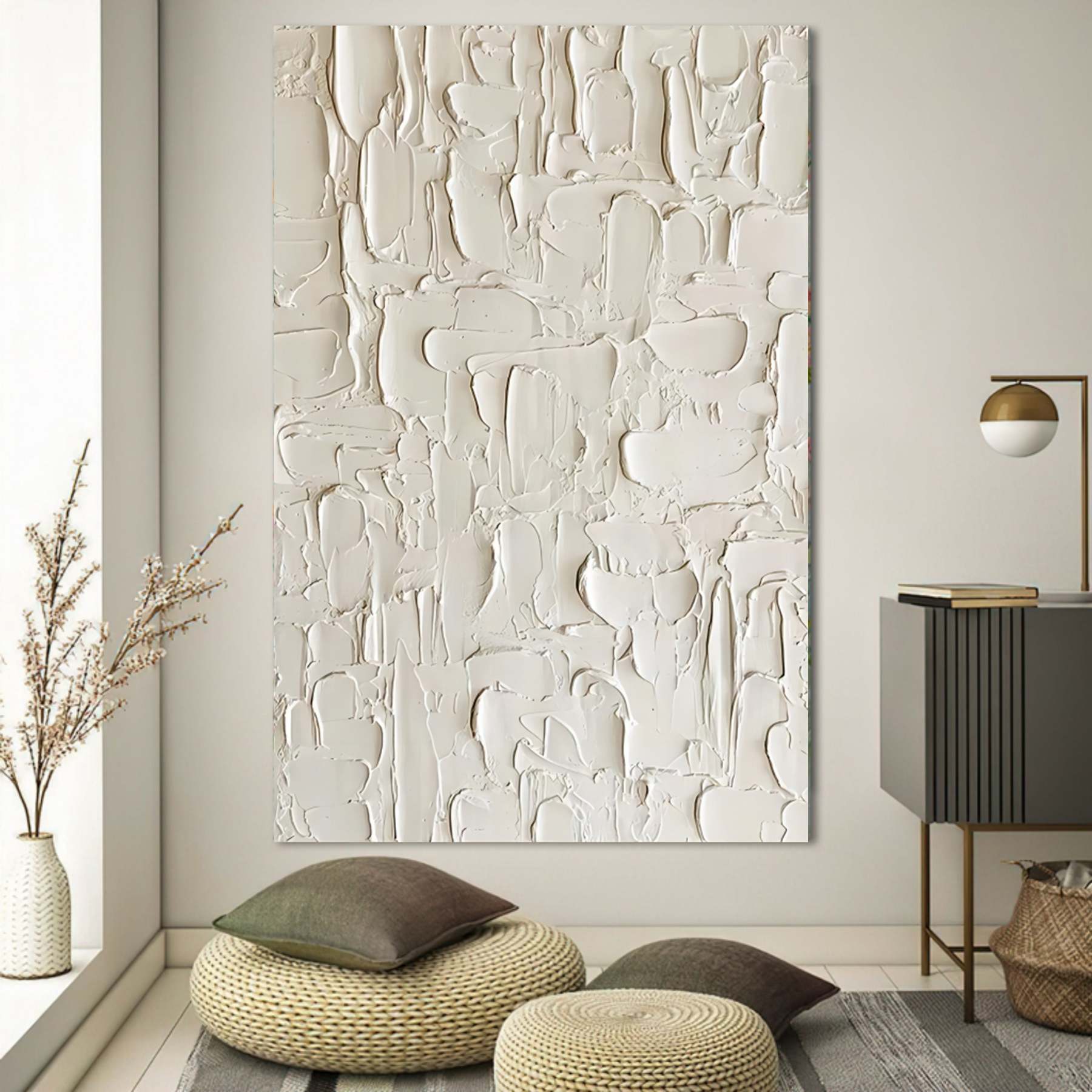 Plaster Art Painting hand - painted #HM111-Homemural