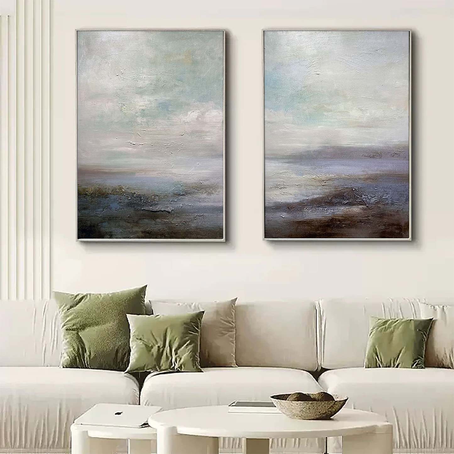 Landscape Art Painting hand-painted Set Of 2 #HM1431