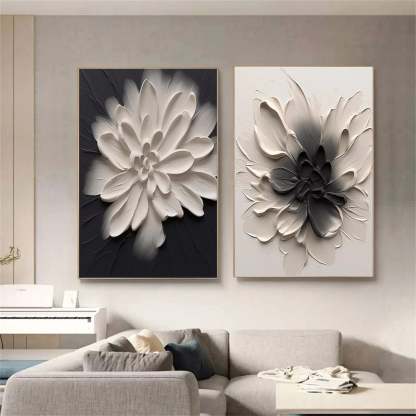 Plaster Art Painting hand - painted Set Of 2 #HM1433