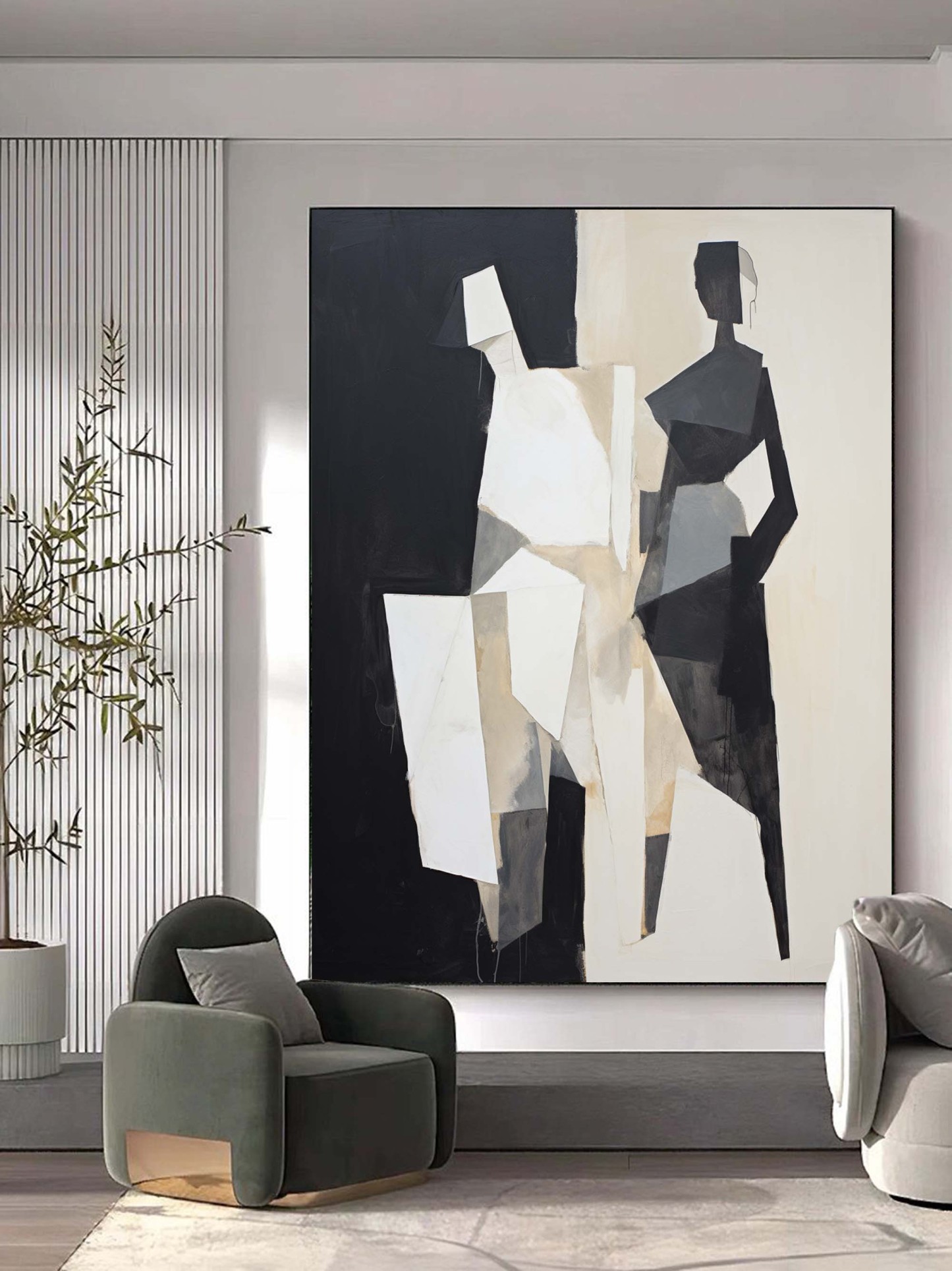 Contemporary Minimalist Art Painting hand - painted #HM178