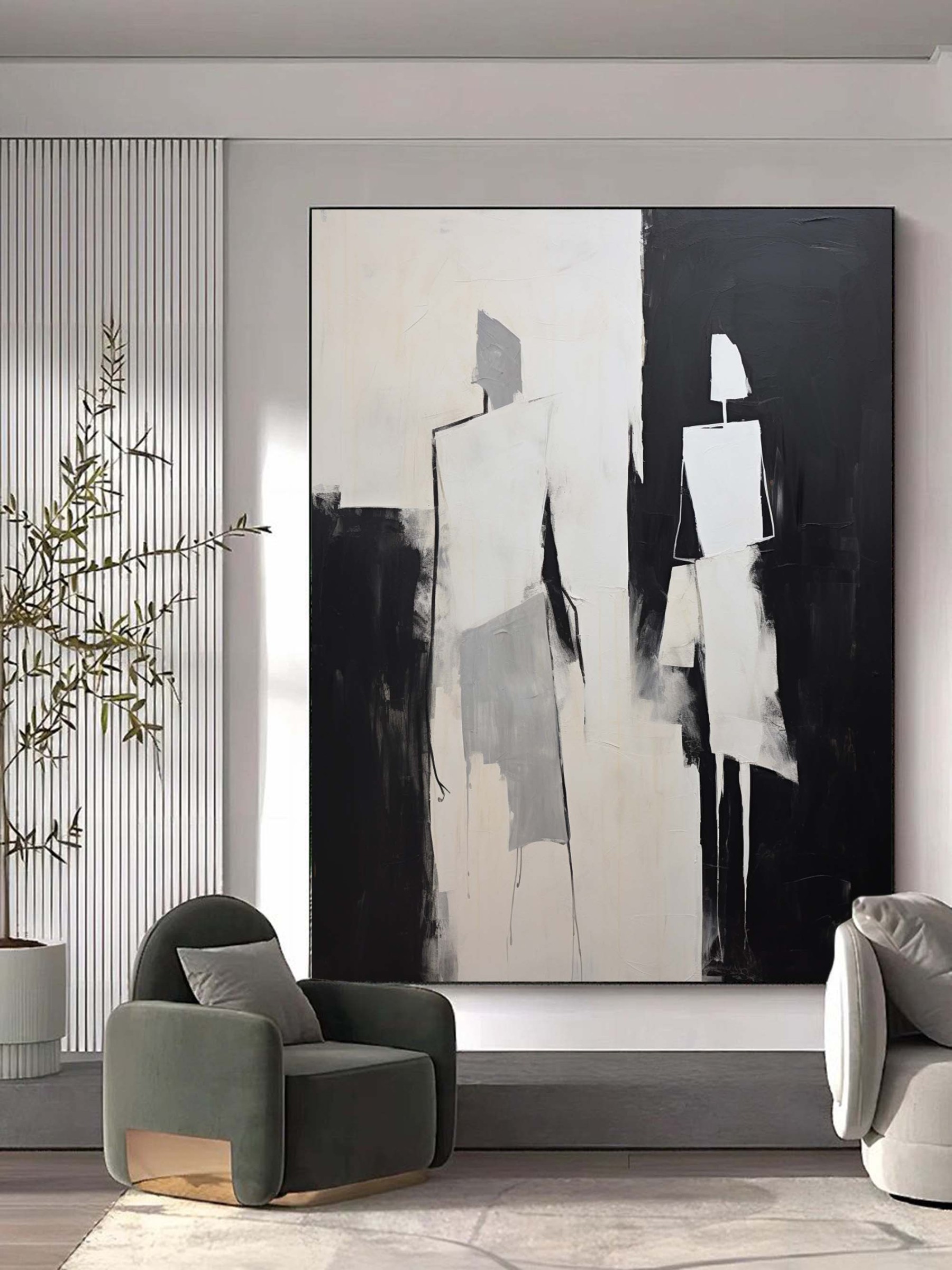 Contemporary Minimalist Art Painting hand - painted #HM588