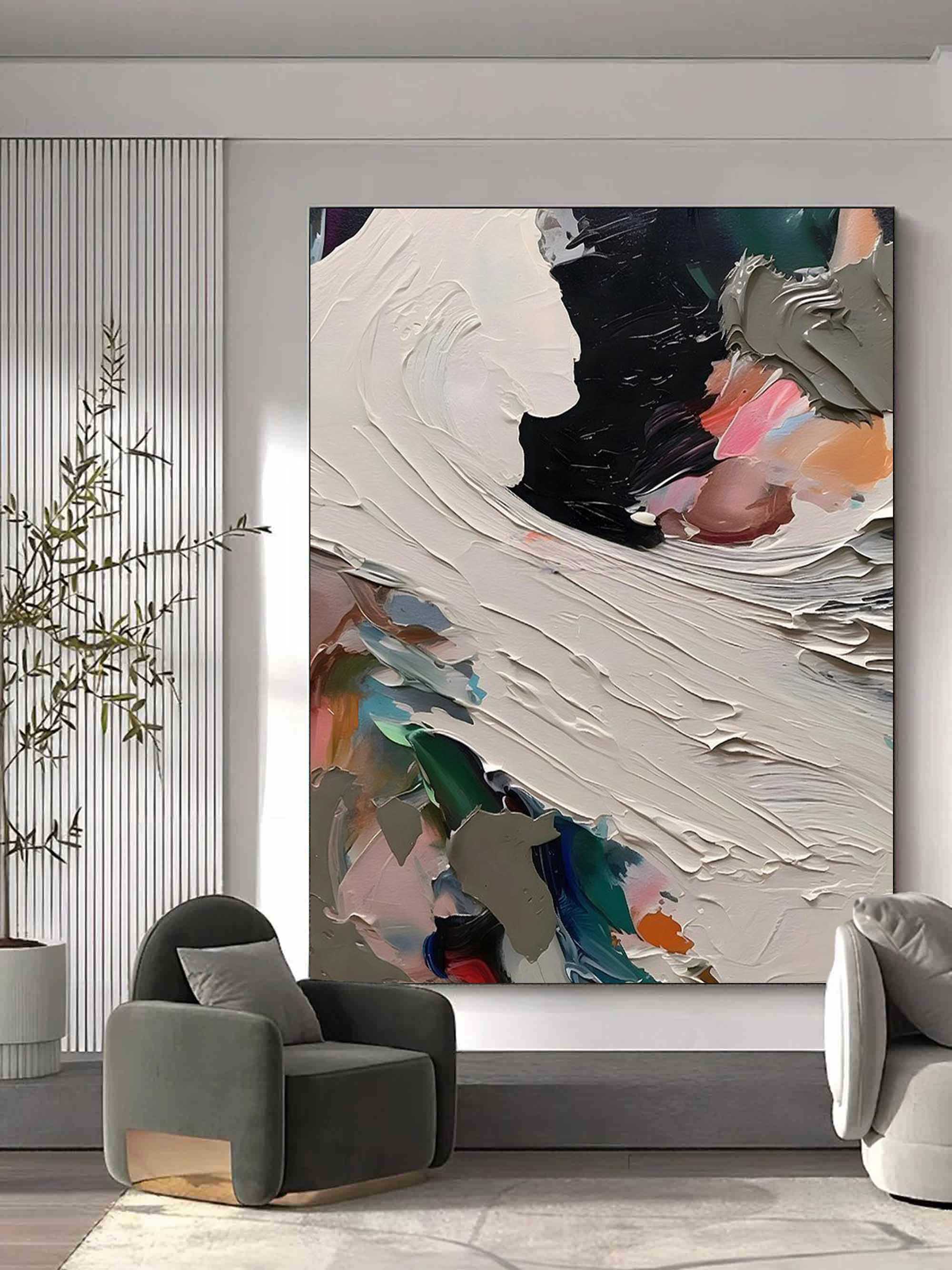 Plaster Art Painting hand - painted #HM700-Homemural