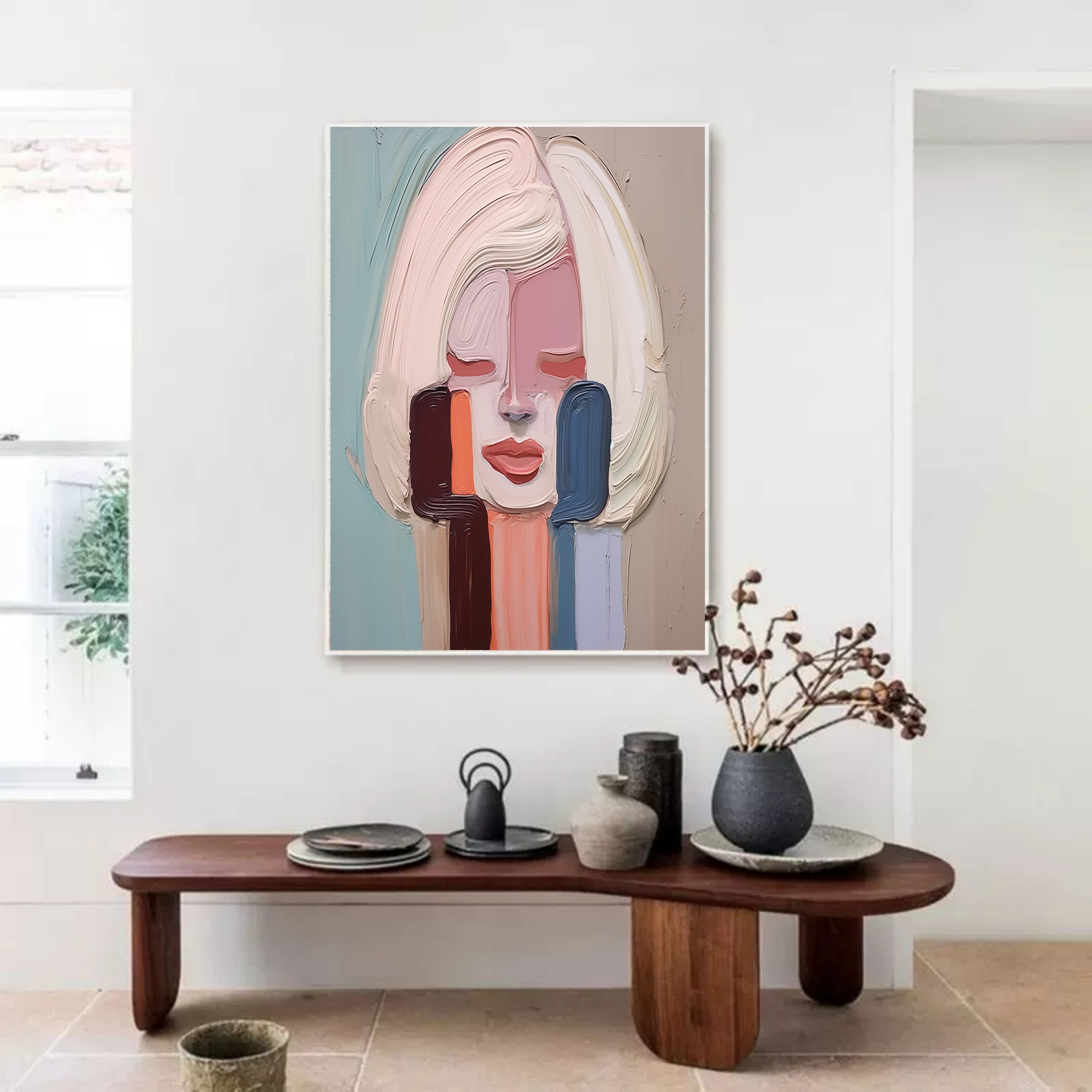 Plaster Art Painting hand - painted #HM719-Homemural