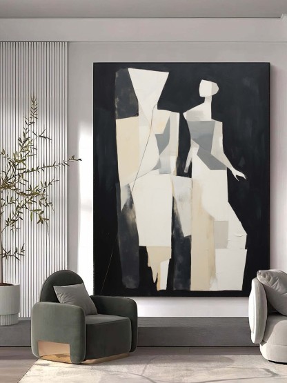 Contemporary Minimalist Art Painting hand - painted #HM609