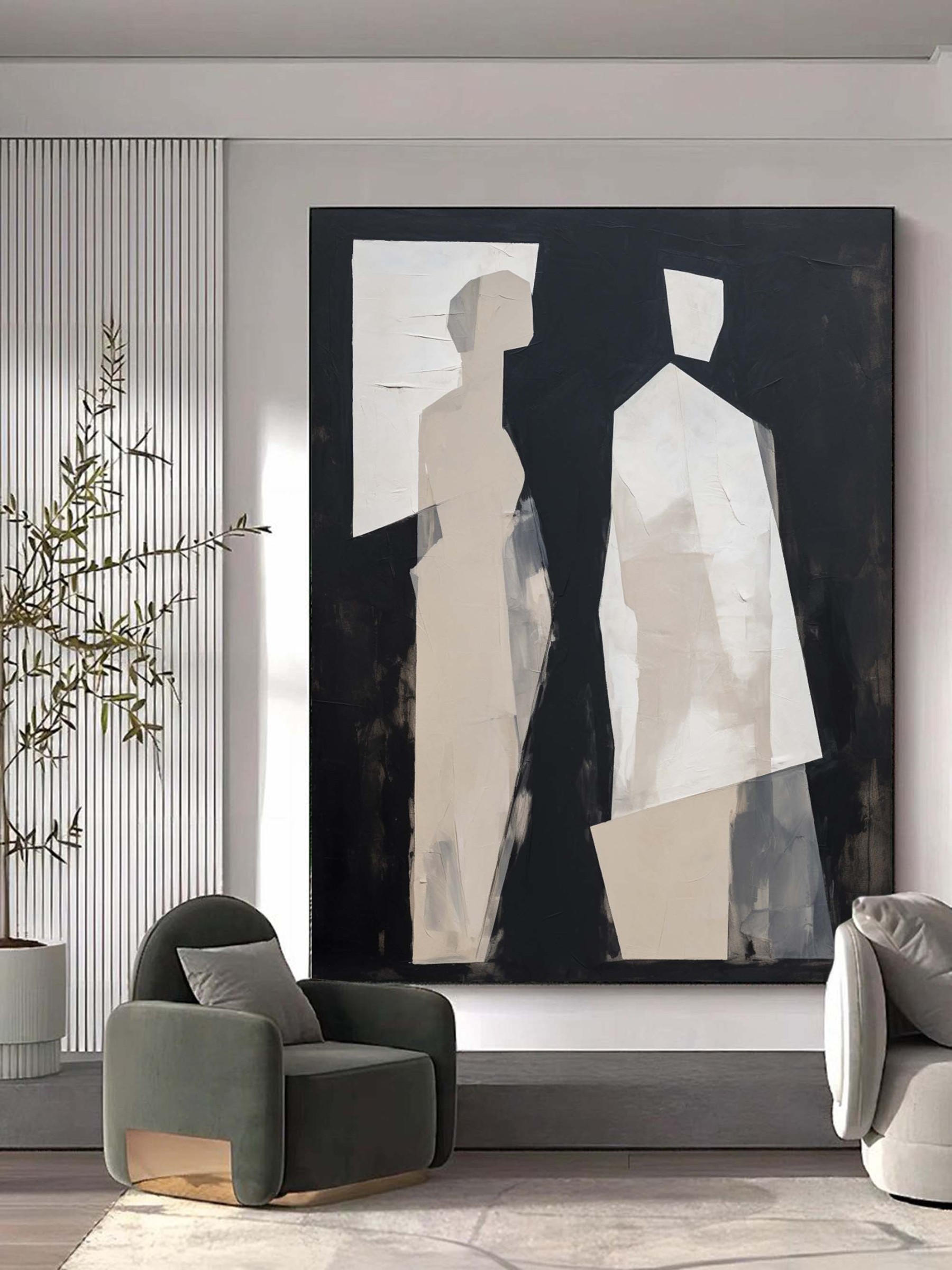 Contemporary Minimalist Art Painting hand - painted #HM578