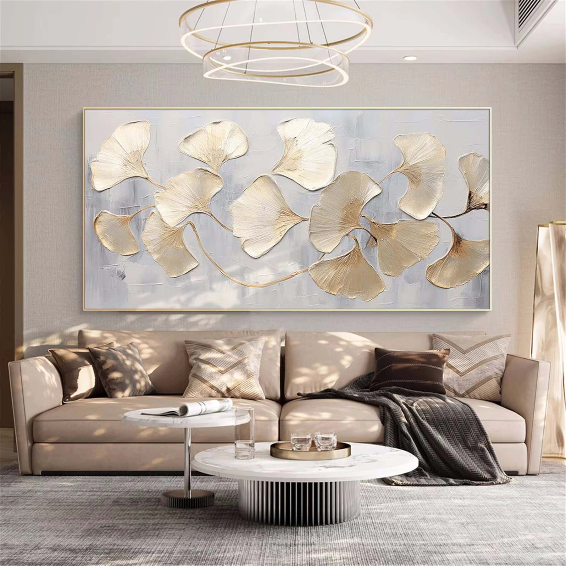 Light color large wall art for living room