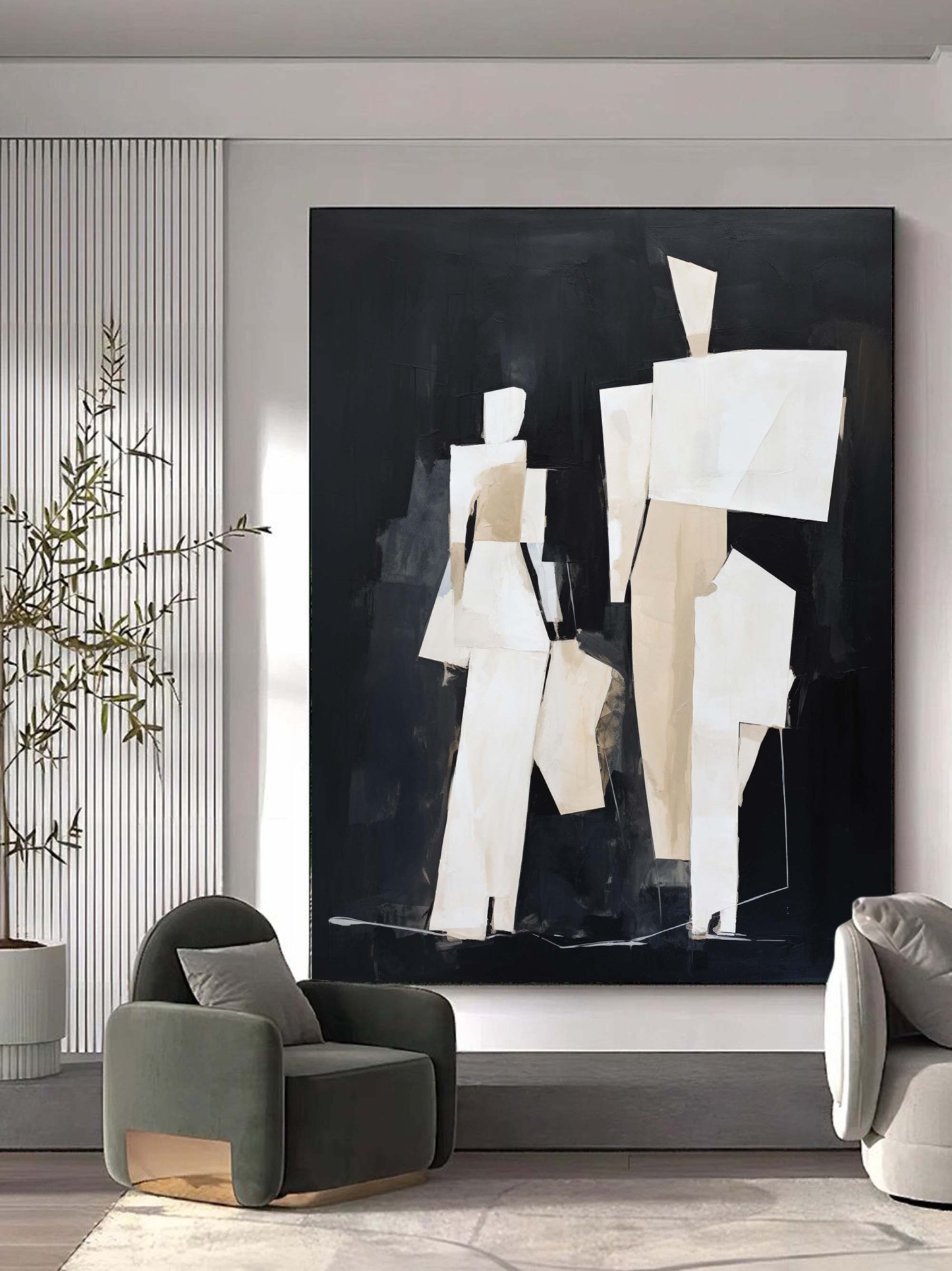 Contemporary Minimalist Art Painting hand - painted #HM577